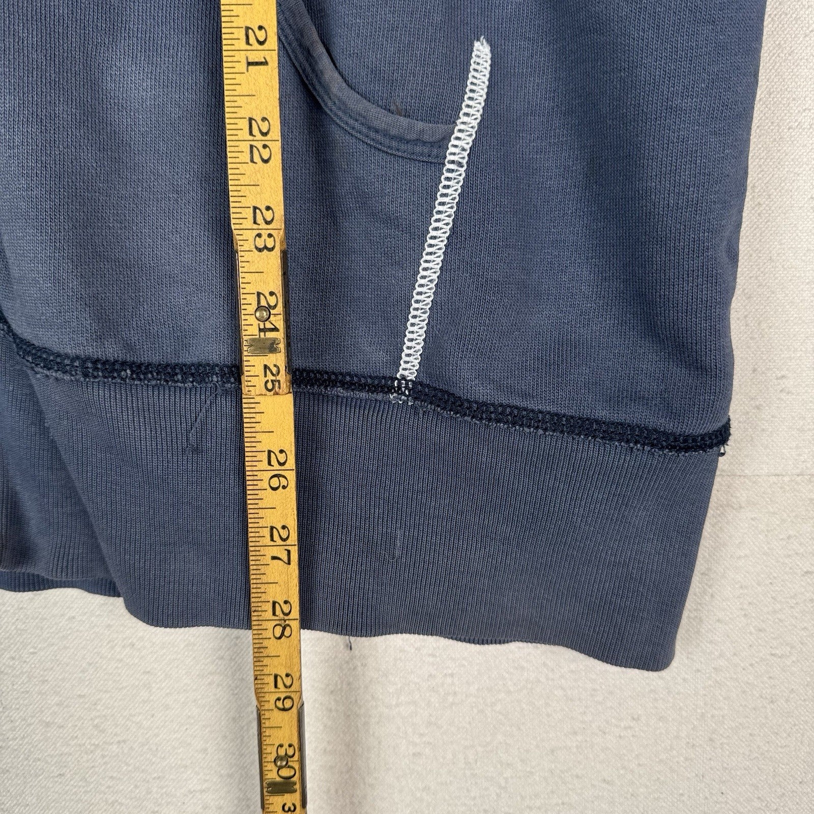 Vtg Ralph Lauren Polo Jeans Co Hoodie Sweatshirt Men's M Navy Crest *Sun Faded