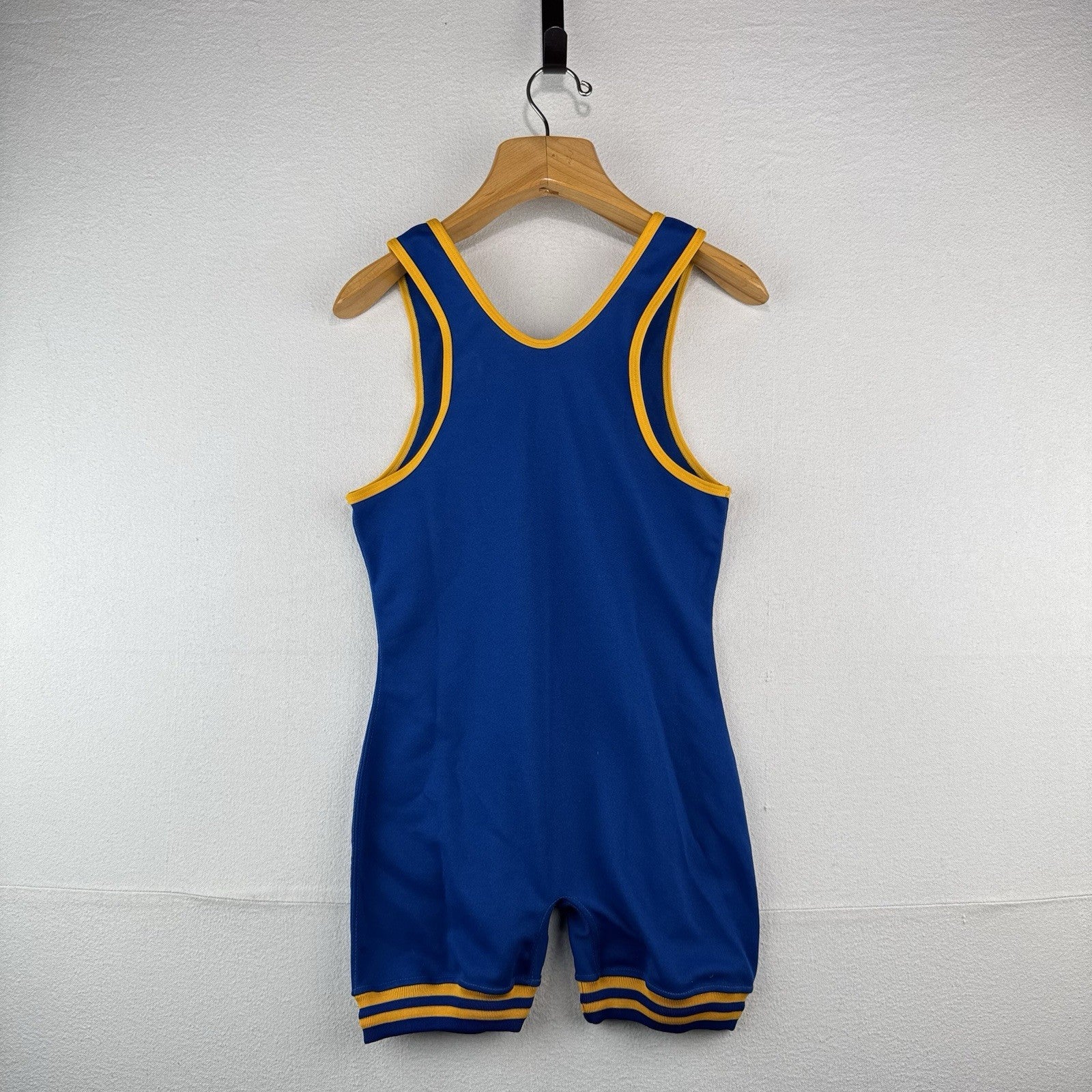 80’s Vintage Brute Wrestling Singlet Adult Medium Blue Gold Made In USA
