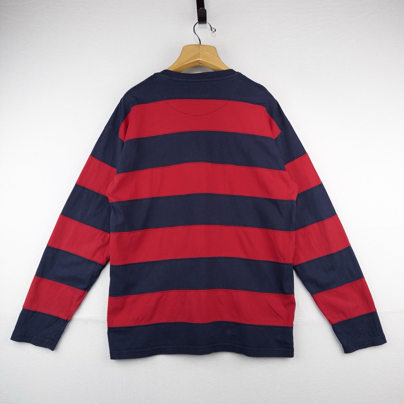 90’s Vtg Polo Ralph Lauren Henley Colorblock Striped Long Sleeve Shirt Men’s L