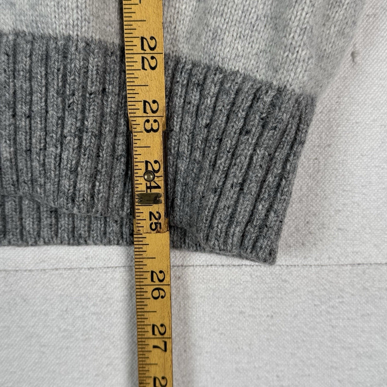 Gap Lambswool Sweater Men's Donegal Eng Stripe Gray Off-white Medium