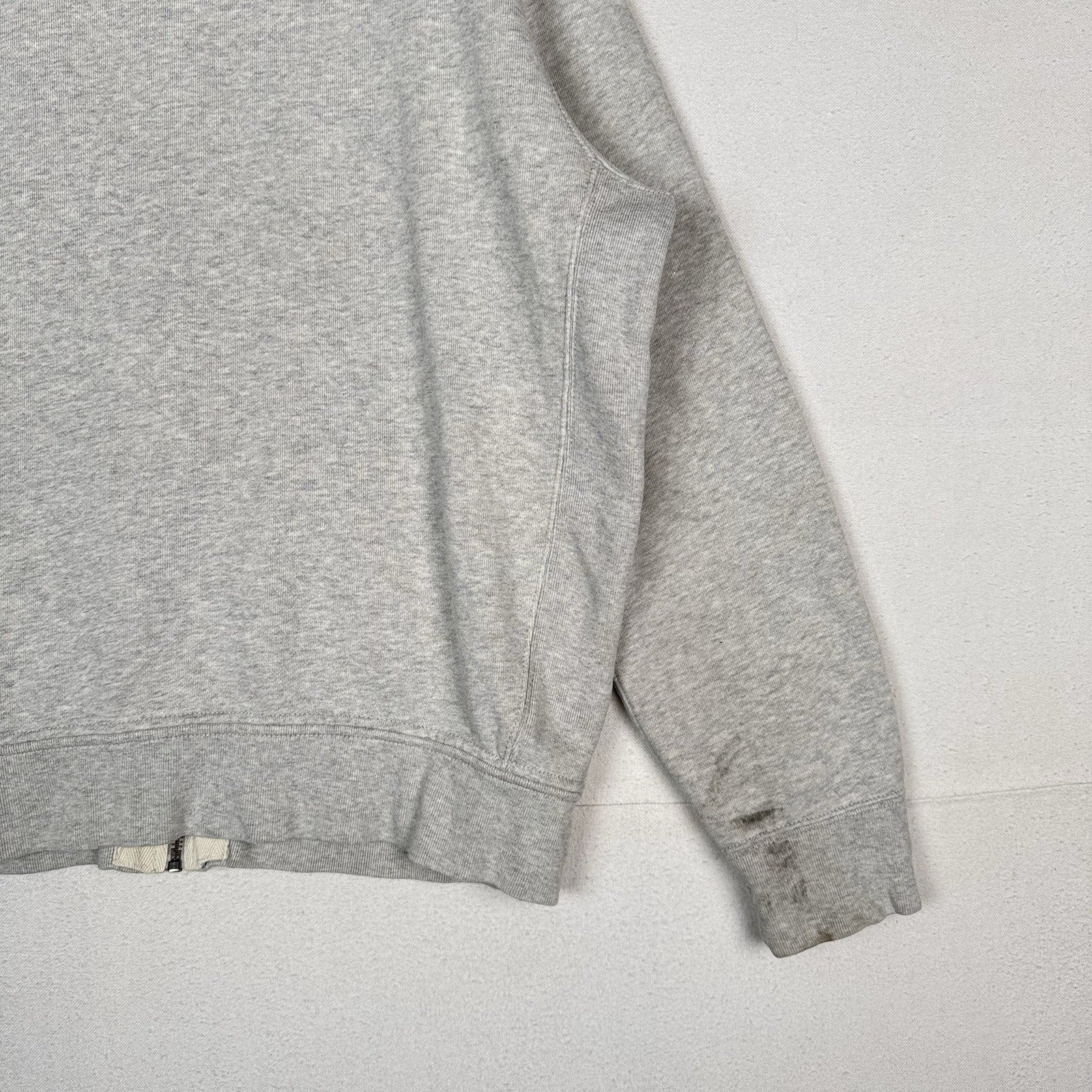 Vintage Polo Ralph Lauren Hoodie Men’s XL Gray Thermal Hood Full Zip Distressed