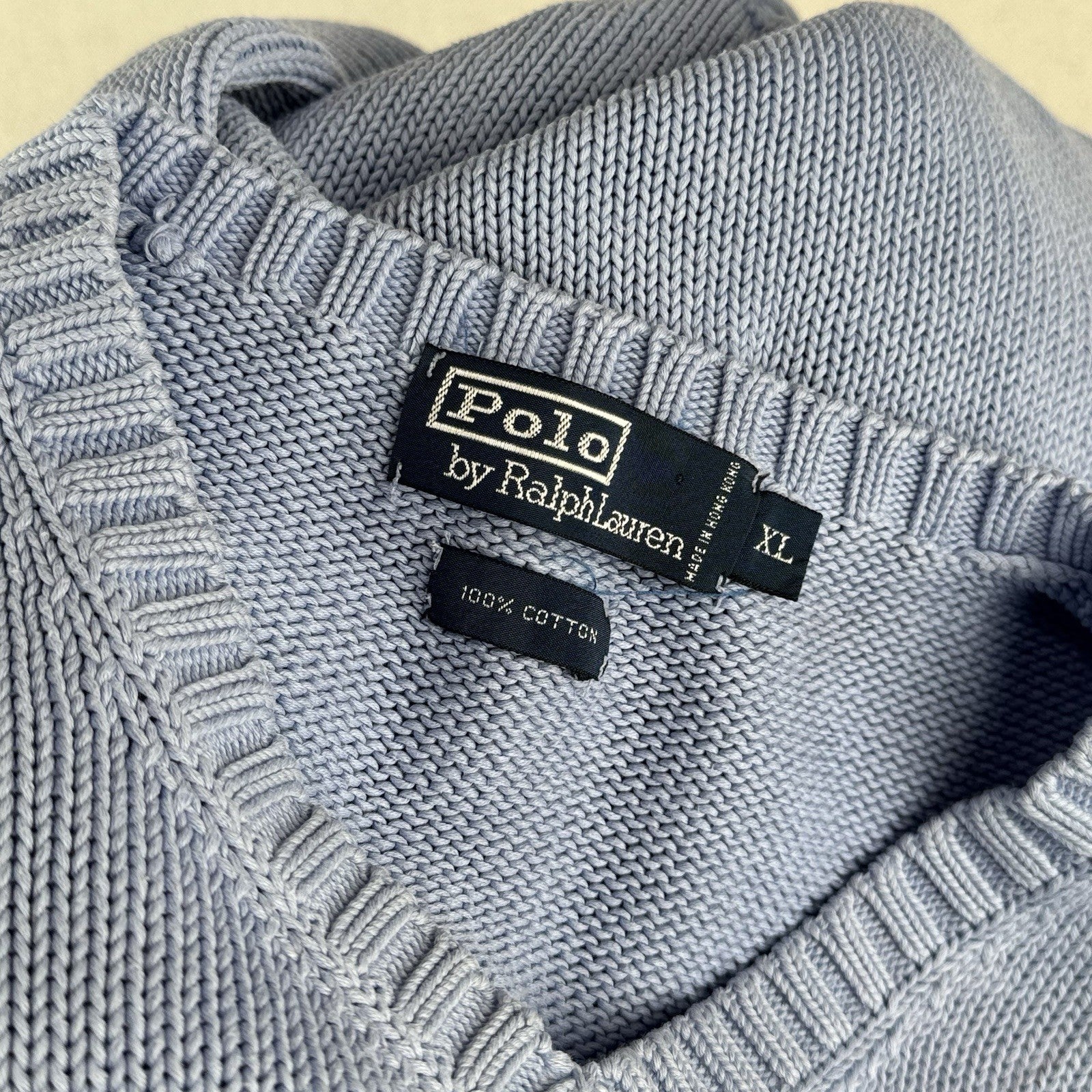 90's Vtg Polo Ralph Lauren Sweater Vest Mens XL  Light Blue V-Neck *Read