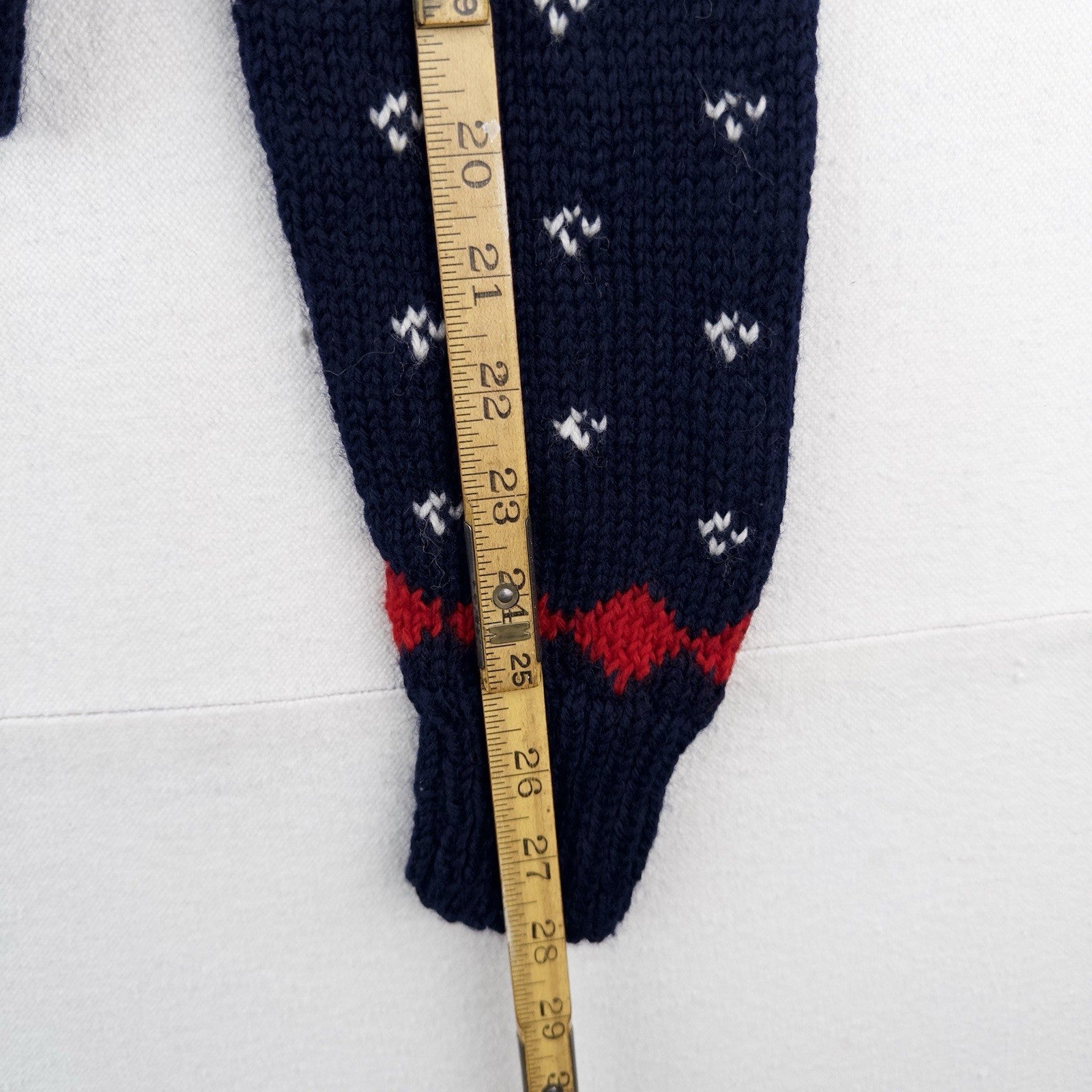 50’s Vtg Hand Knit Apres Ski Sweater Skier Blue Red Birds Eye Women’s S
