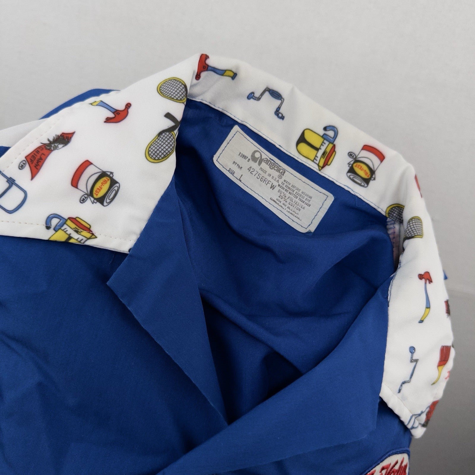 80’s Vtg True Value Graphic Employee Uniform Shirt Size Large Hardware Store