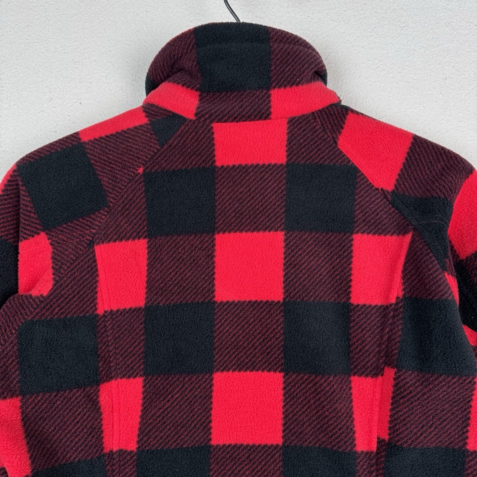 Columbia Women’s Small Buffalo Plaid Fleece Jacket Red Black Full Zip NWT