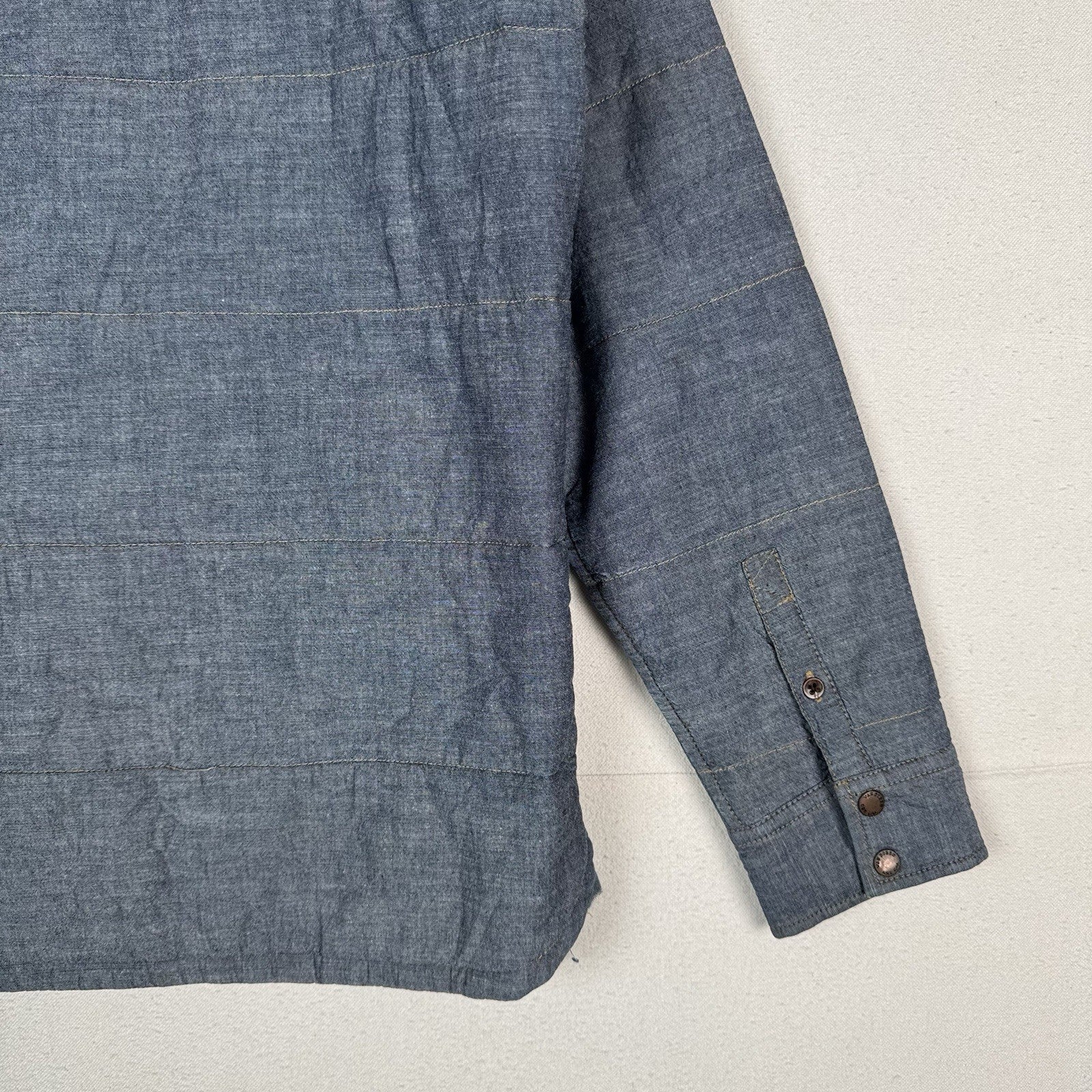 Vans Men’s Medium Denim Puffer Quilted Insulated Jacket Overshirt *Read