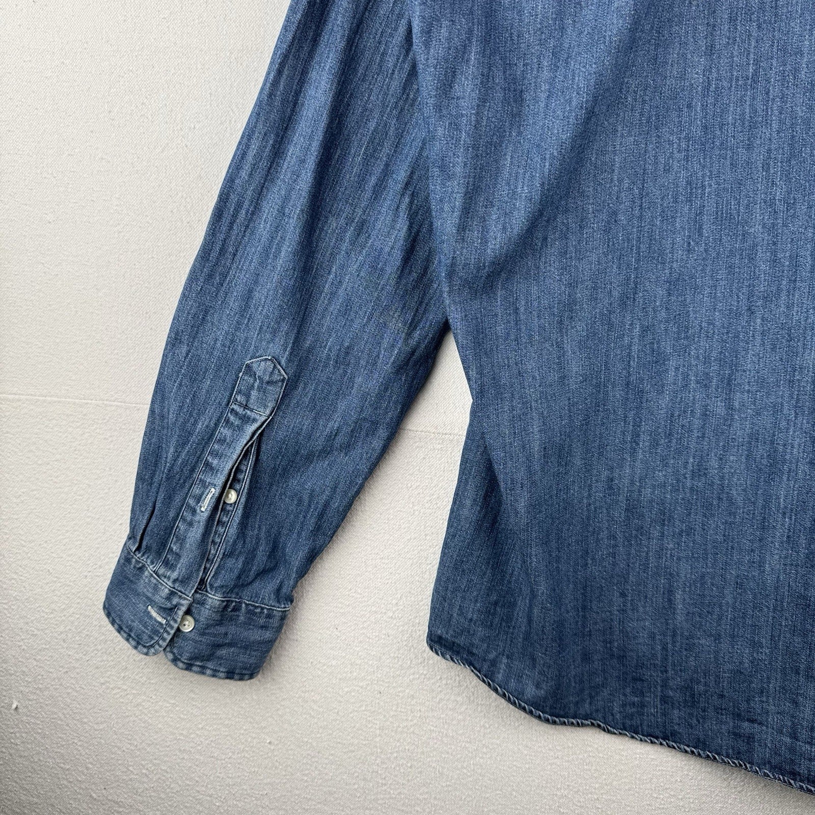 Ralph Lauren Denim Shirt Mens Large Blue Classic Fit Button Down