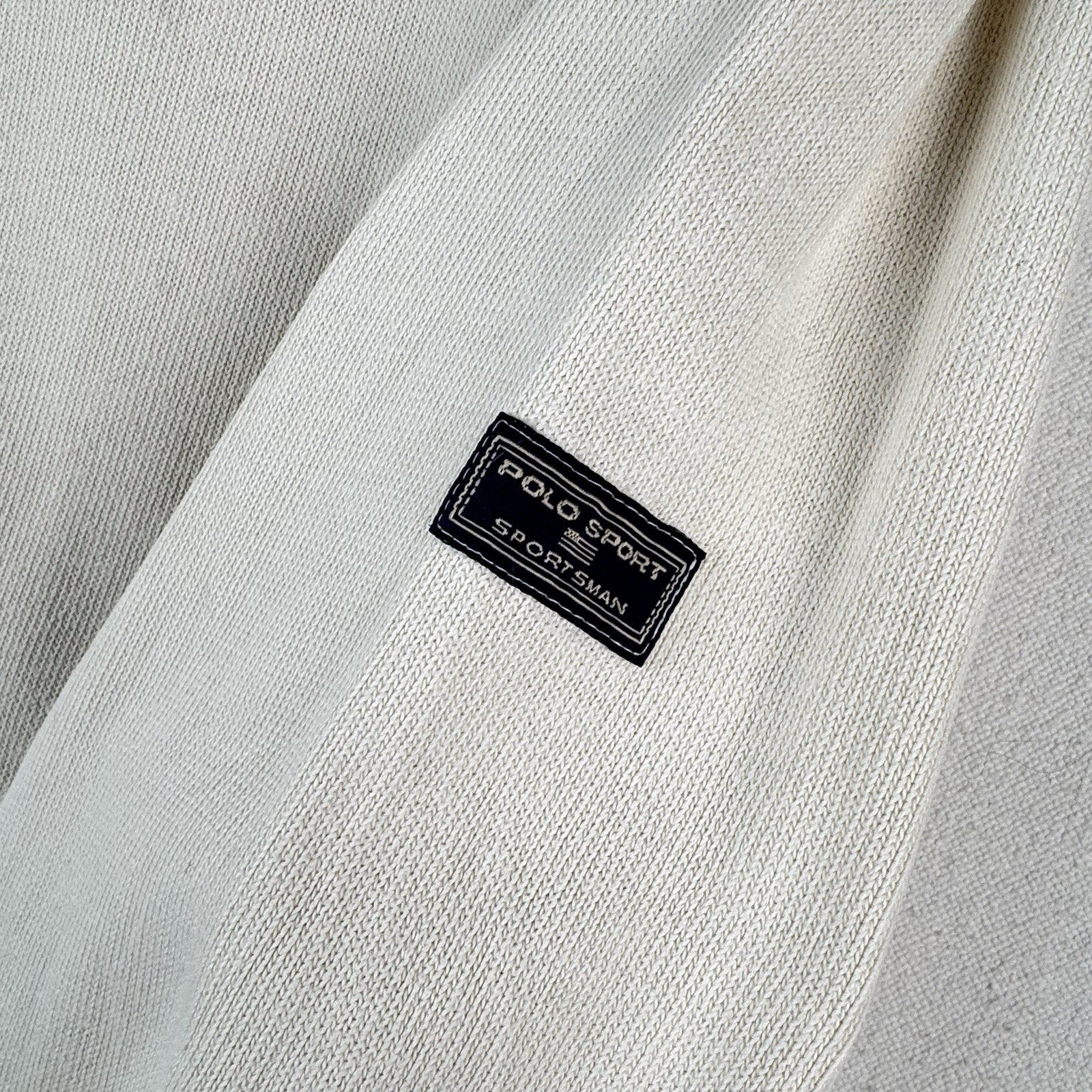 90’s Vtg Polo Sport Sportsman Ralph Lauren Men’s XL Beige Cream 1/4 Zip Sweater