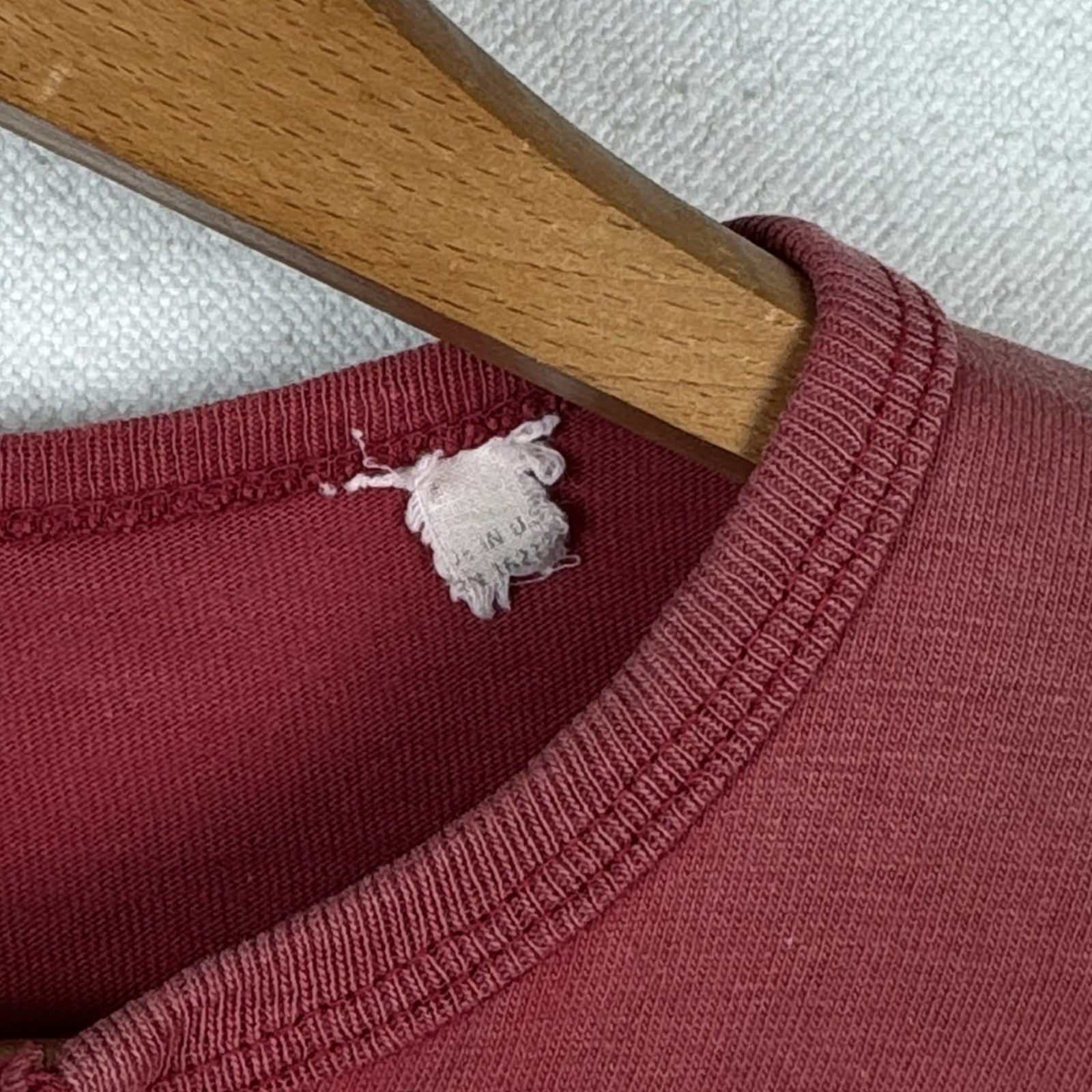 True Vintage 50s Kids Small Faded Distressed Red Henley Shirt Made In USA