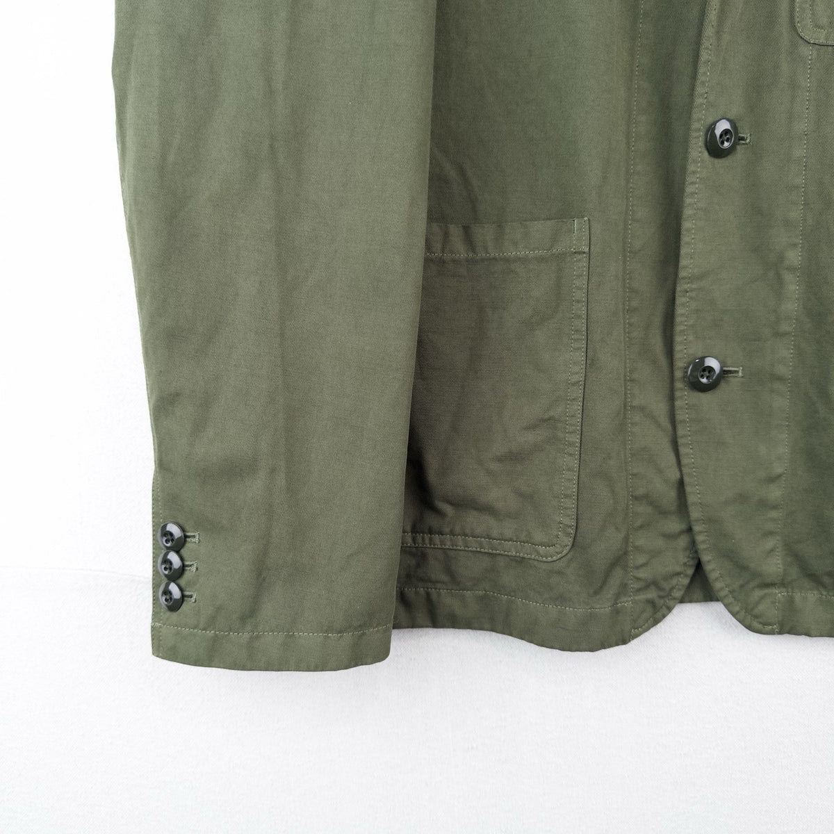 Wallace Barnes Tessuti Sondrio Olive Green Cotton Workwear Chore Coat Blazer 42S
