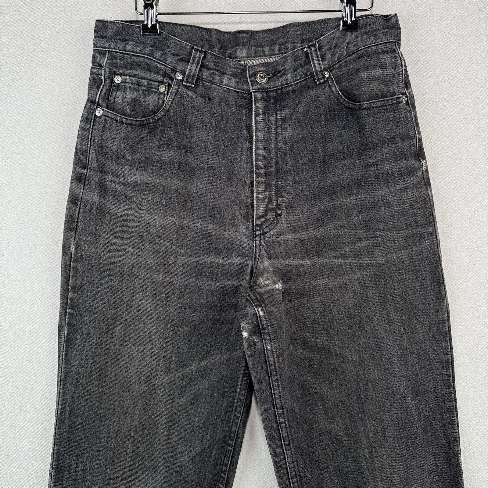 80’s Vtg Lauren Ralph Lauren Womens 30x31 Black Denim Jeans Made USA *Distressed