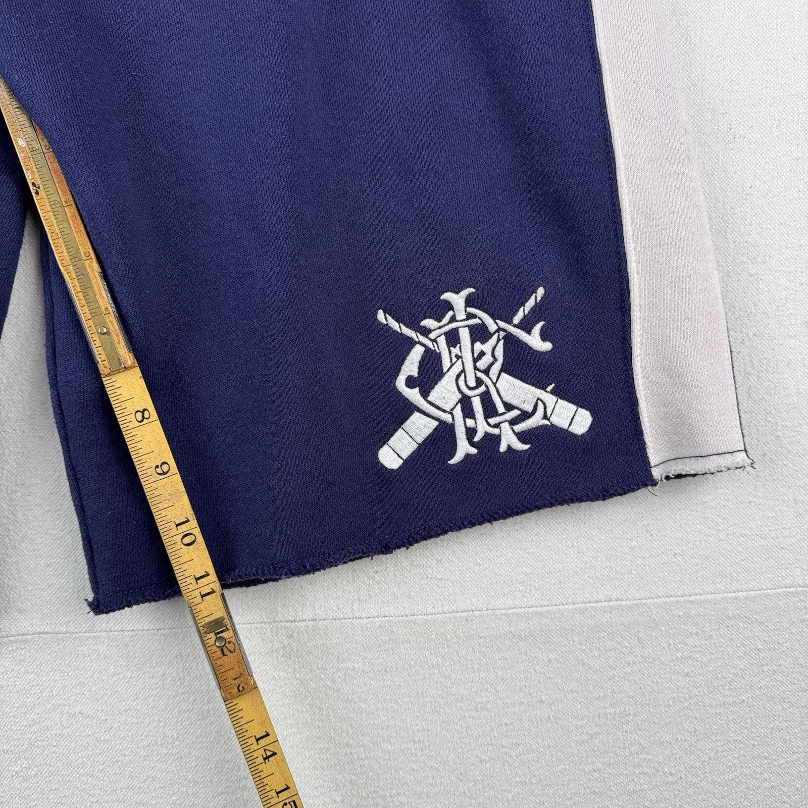 Polo Ralph Lauren Bleaker Cricket Scribble Sweat Shorts Mens L Blue Fleece 11"