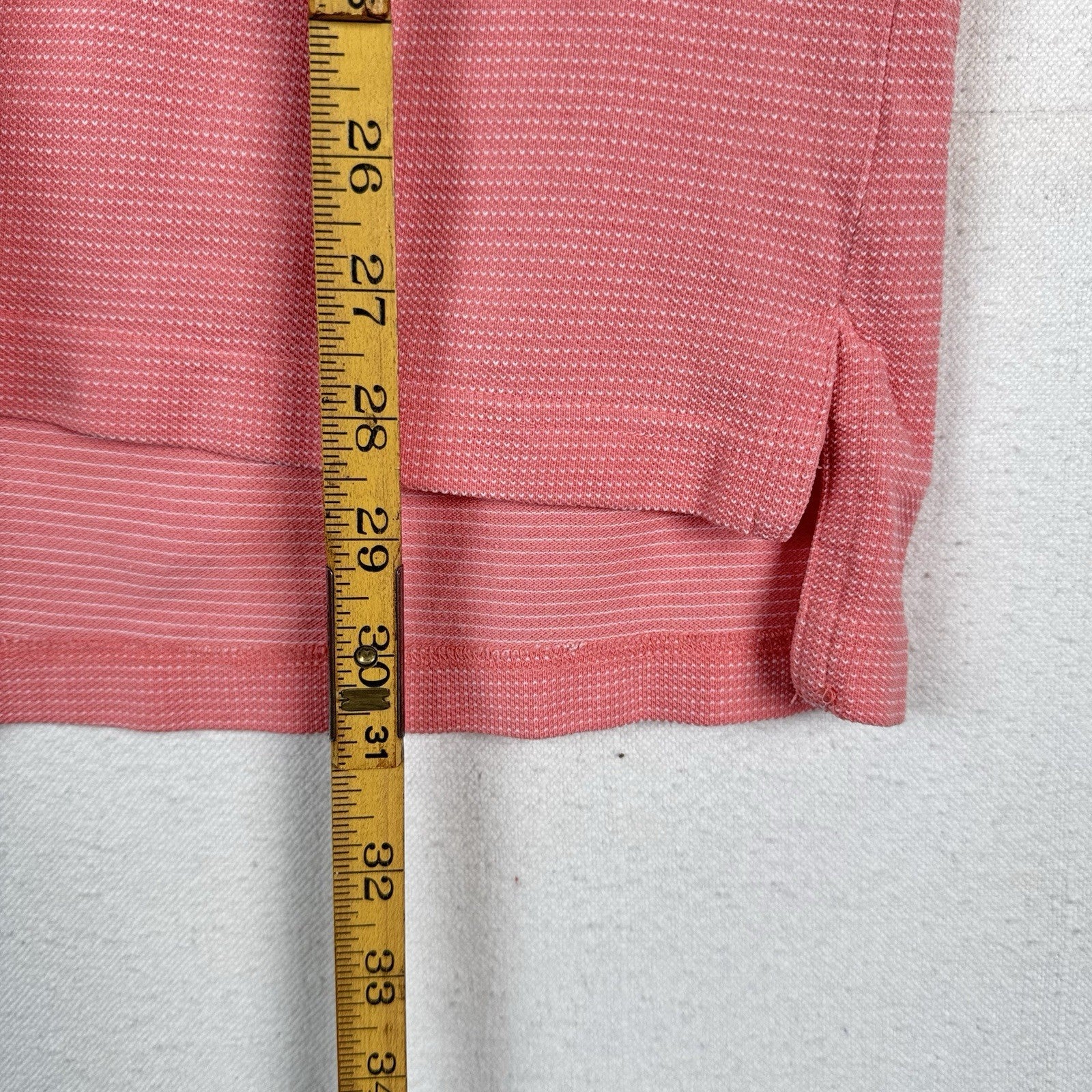 Brooks Brothers Shirt Men’s Large Pink Polo Short Sleeve Dotted Striped Cotton