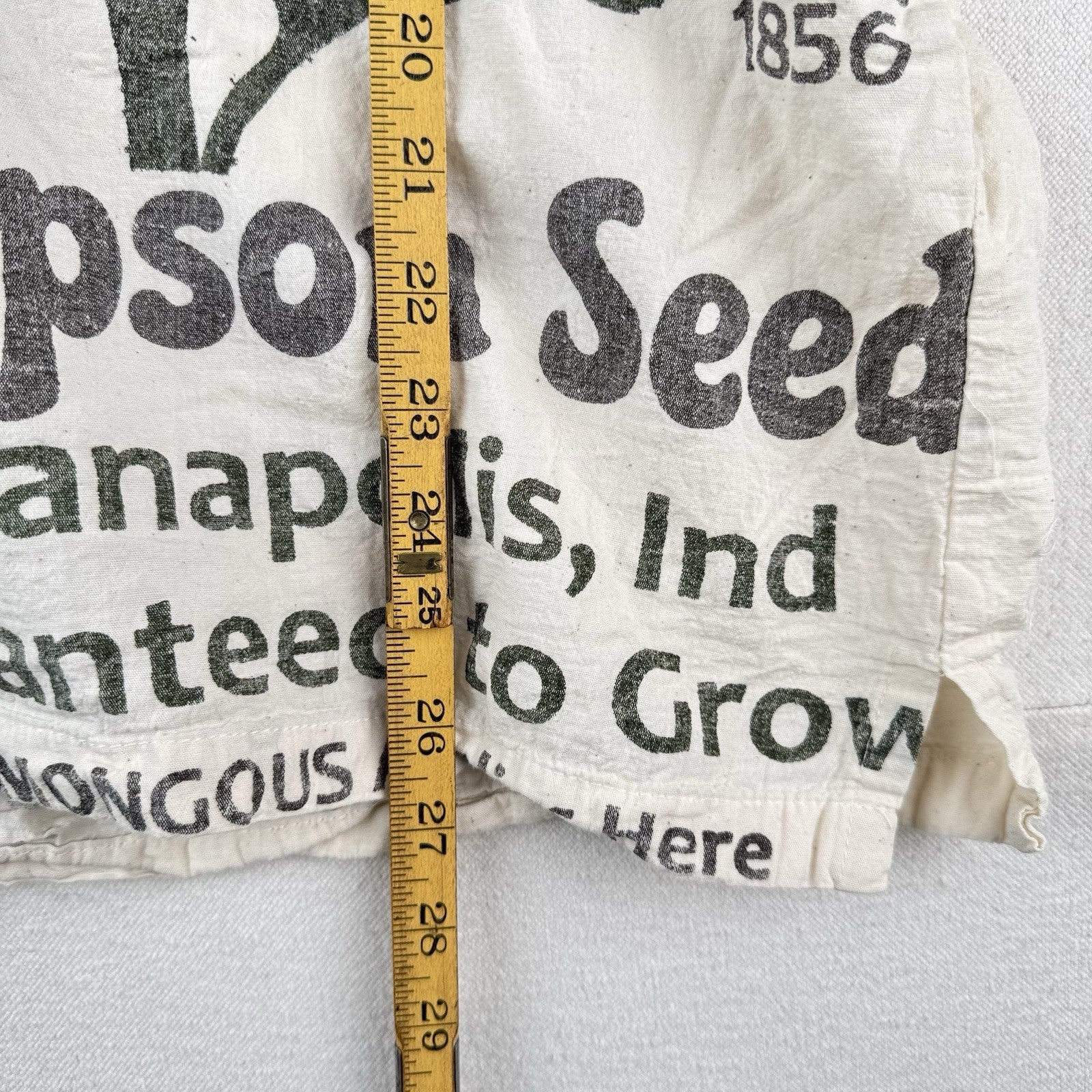 Junk Shop Sunflower Seed Flour Sack Short Sleeve Button Down Shirt Men’s Large