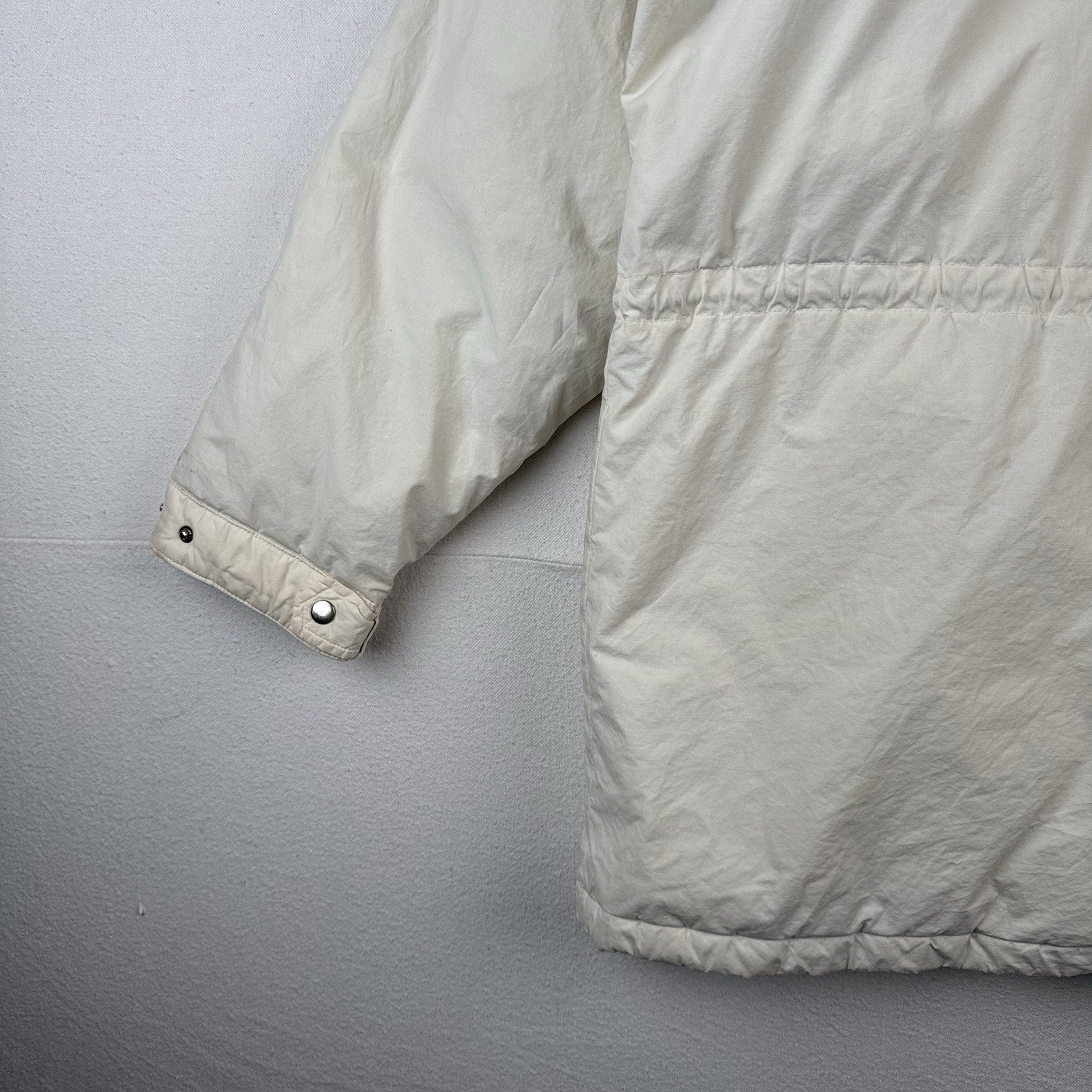 90’s Vtg Polo Ralph Lauren White Down Parka Mens M Coyote Fur Hood Coat *Read