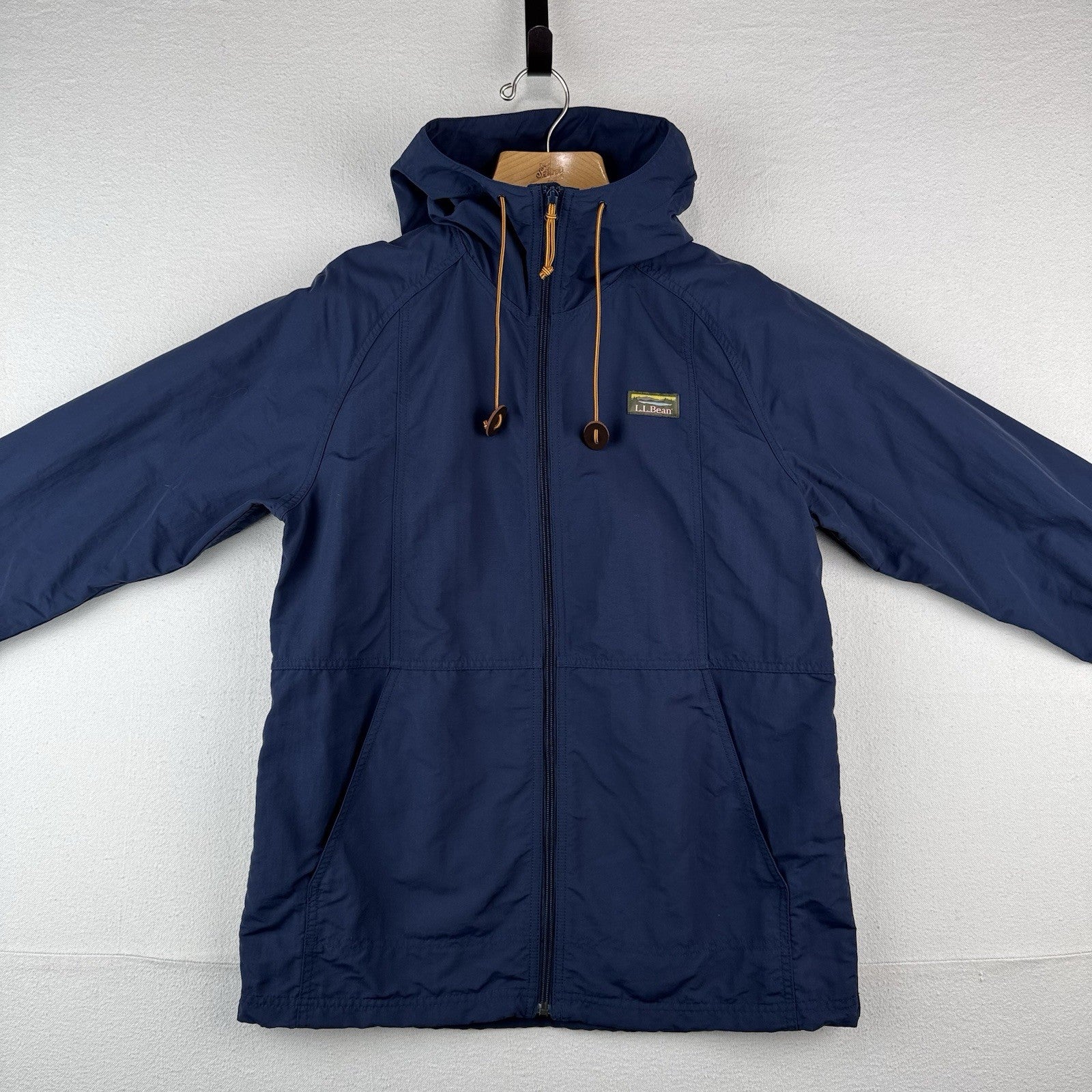 LL Bean Men's Mountain Classic Full Zip Hooded Men’s M Jacket Nautical Navy Blue