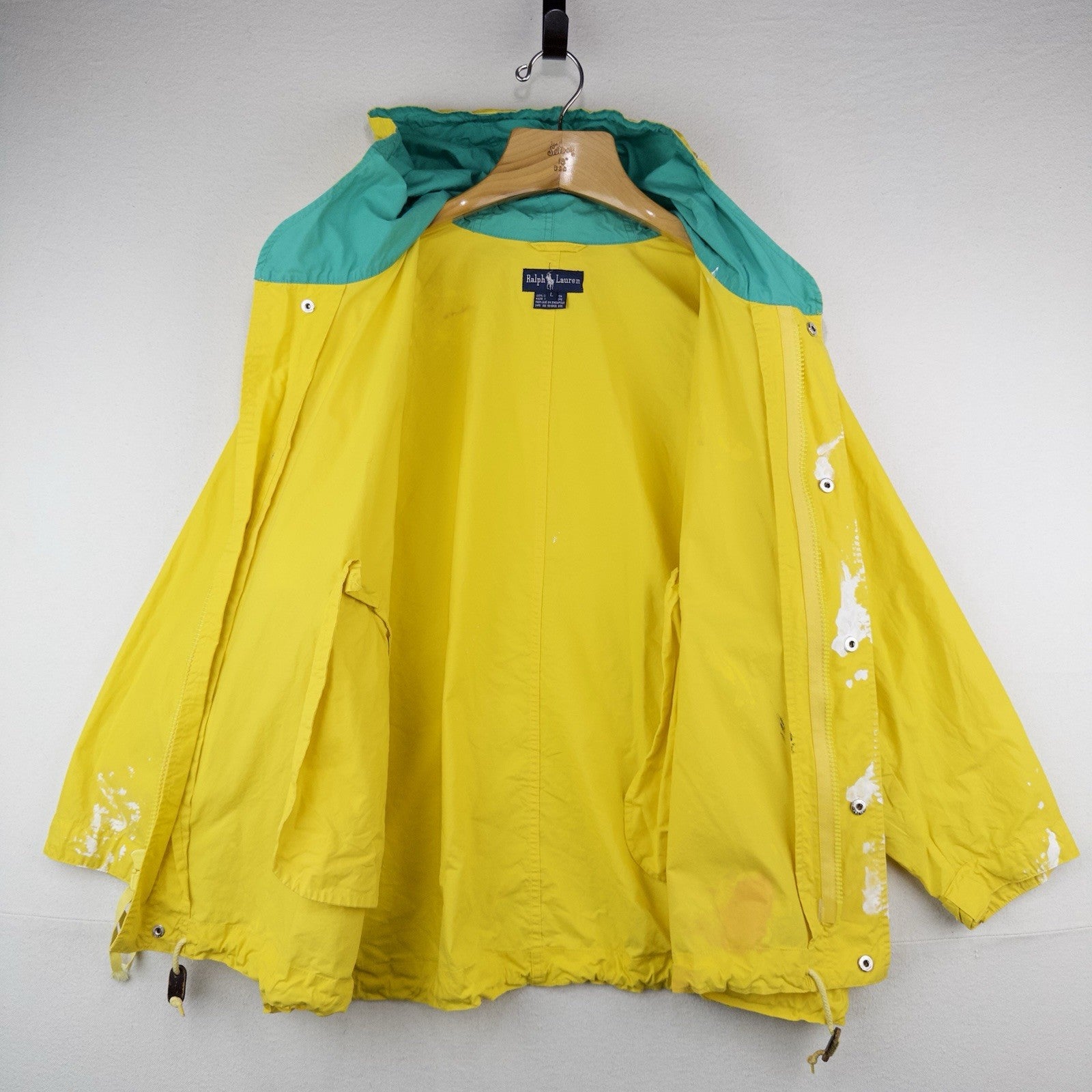 80’s Vtg Ralph Lauren Circle Logo Yellow Painted Marsh Summer Jacket Men’s Large