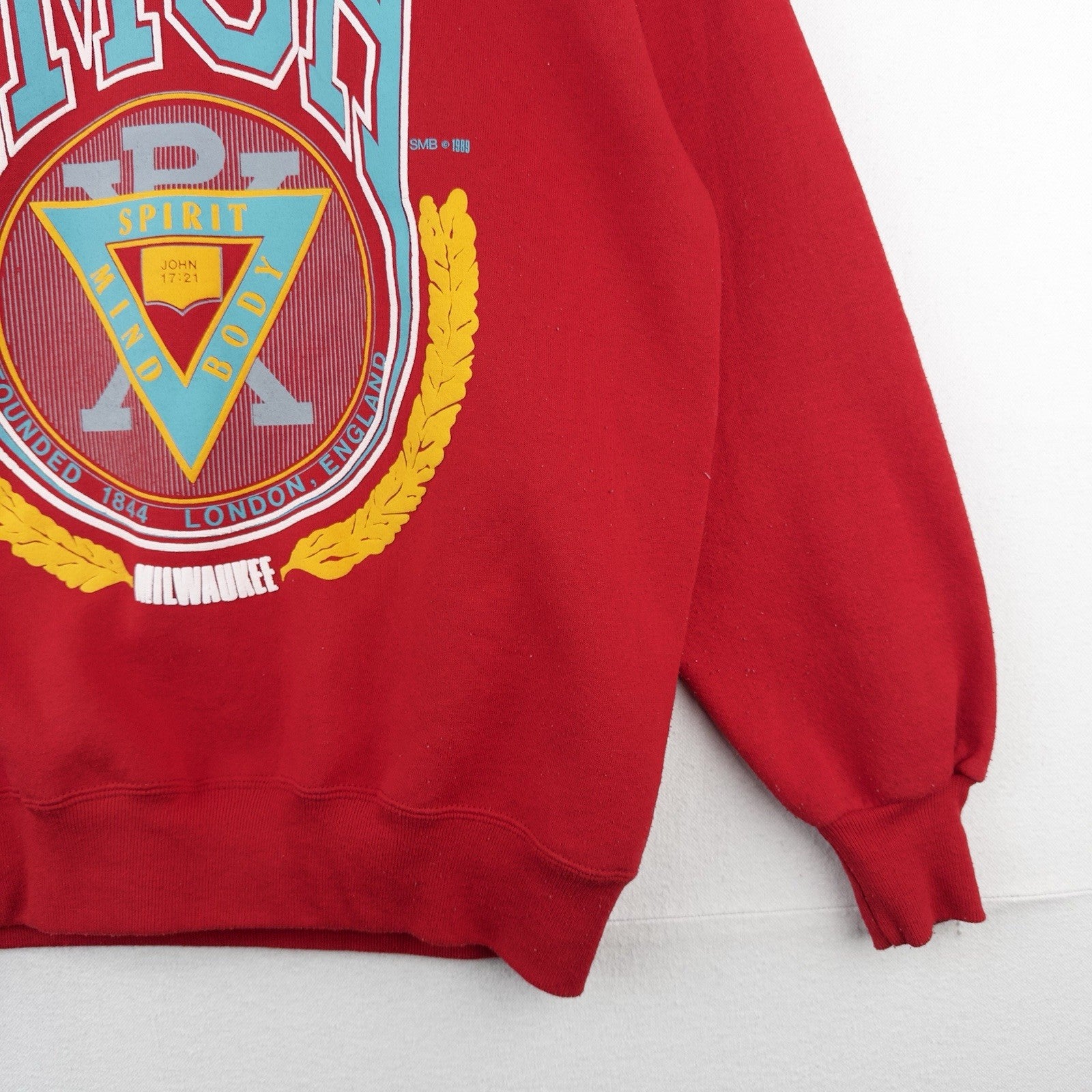 80's Vtg YMCA Milwaukee Men's L Red Crewneck Sweatshirt Made In USA