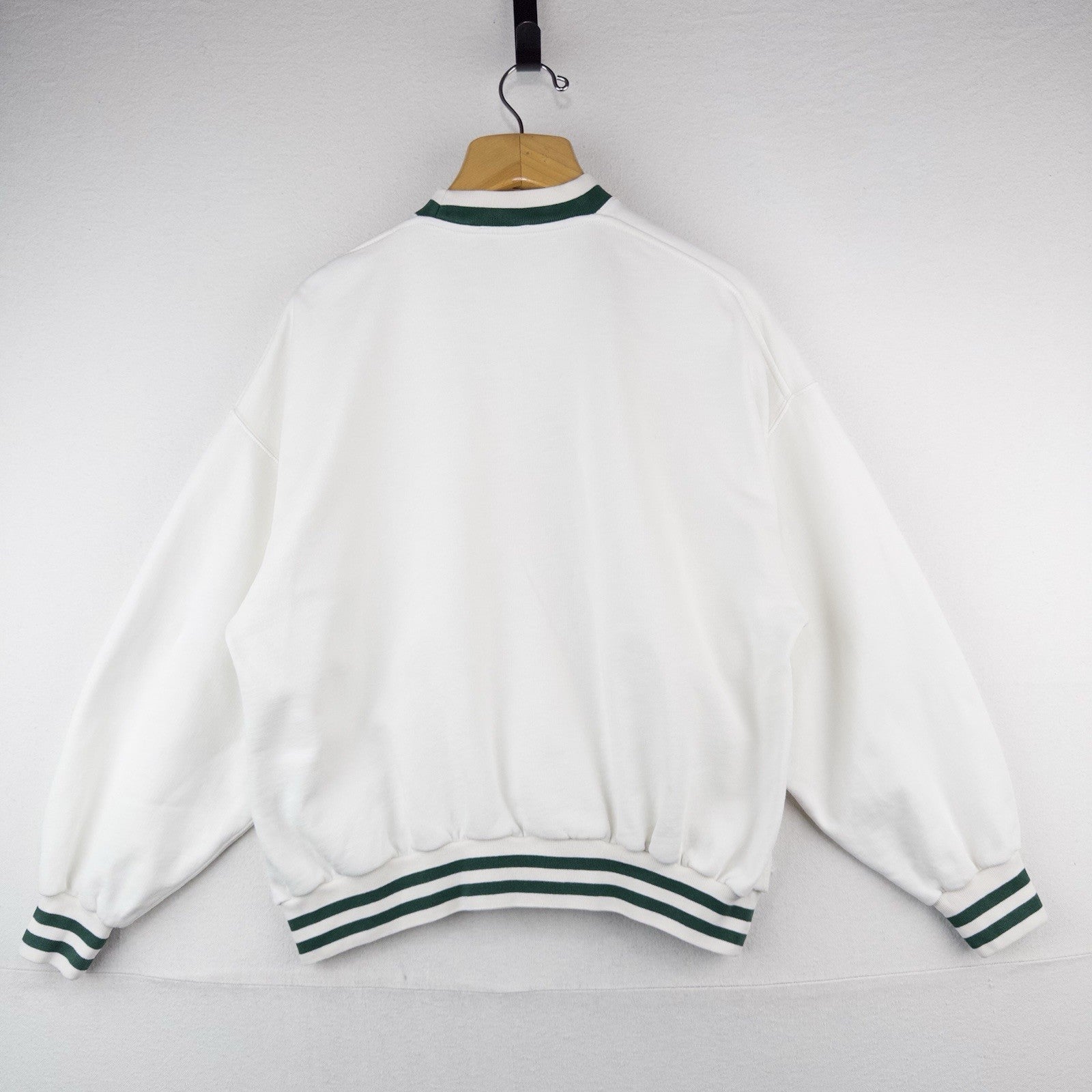 Polo Ralph Lauren Women’s XS Felt Logo Spell-out Fleece Sweatshirt White Green