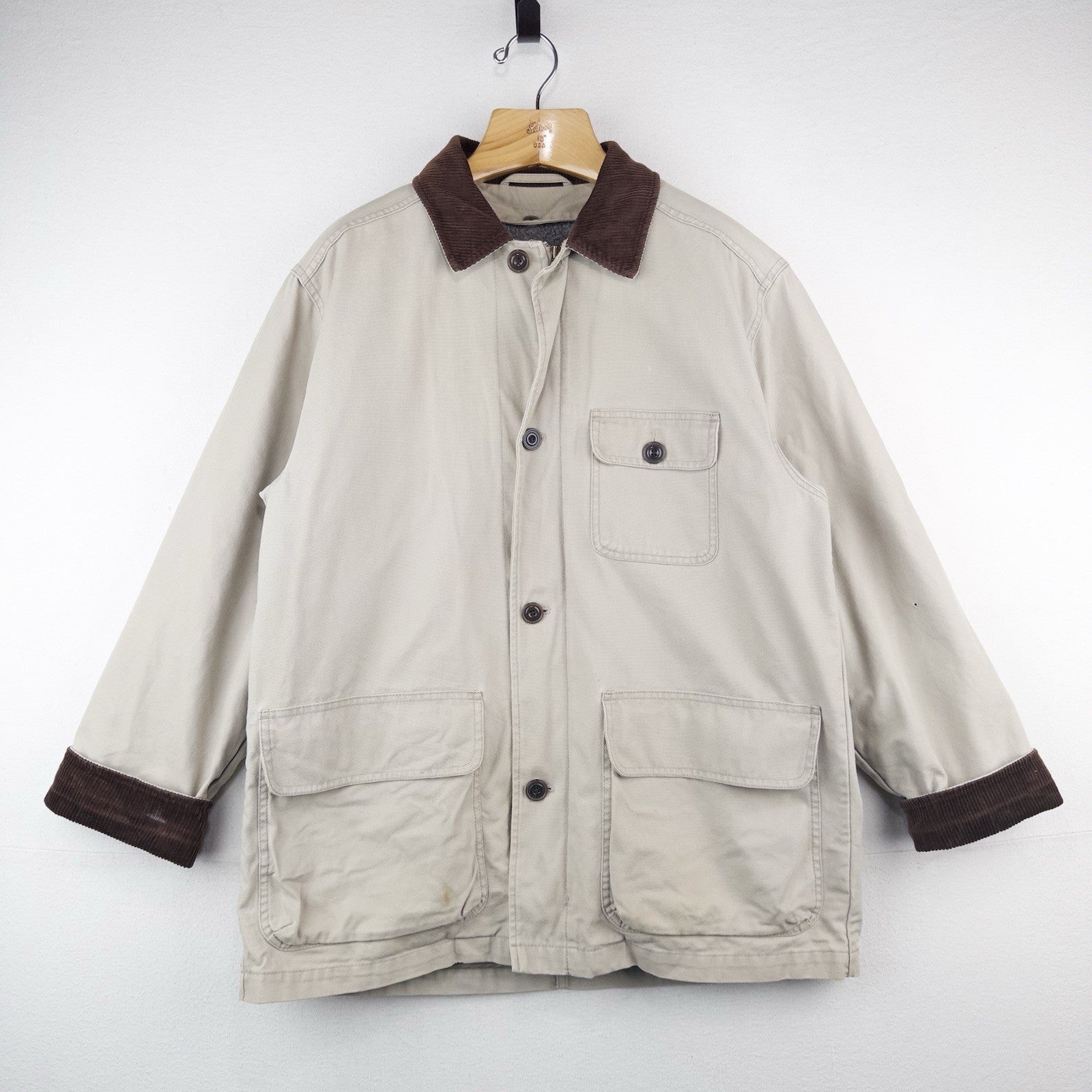 90’s Vtg J Crew Men’s M (46) Heavy Canvas Chore Field Coat Jacket Sherpa Lining