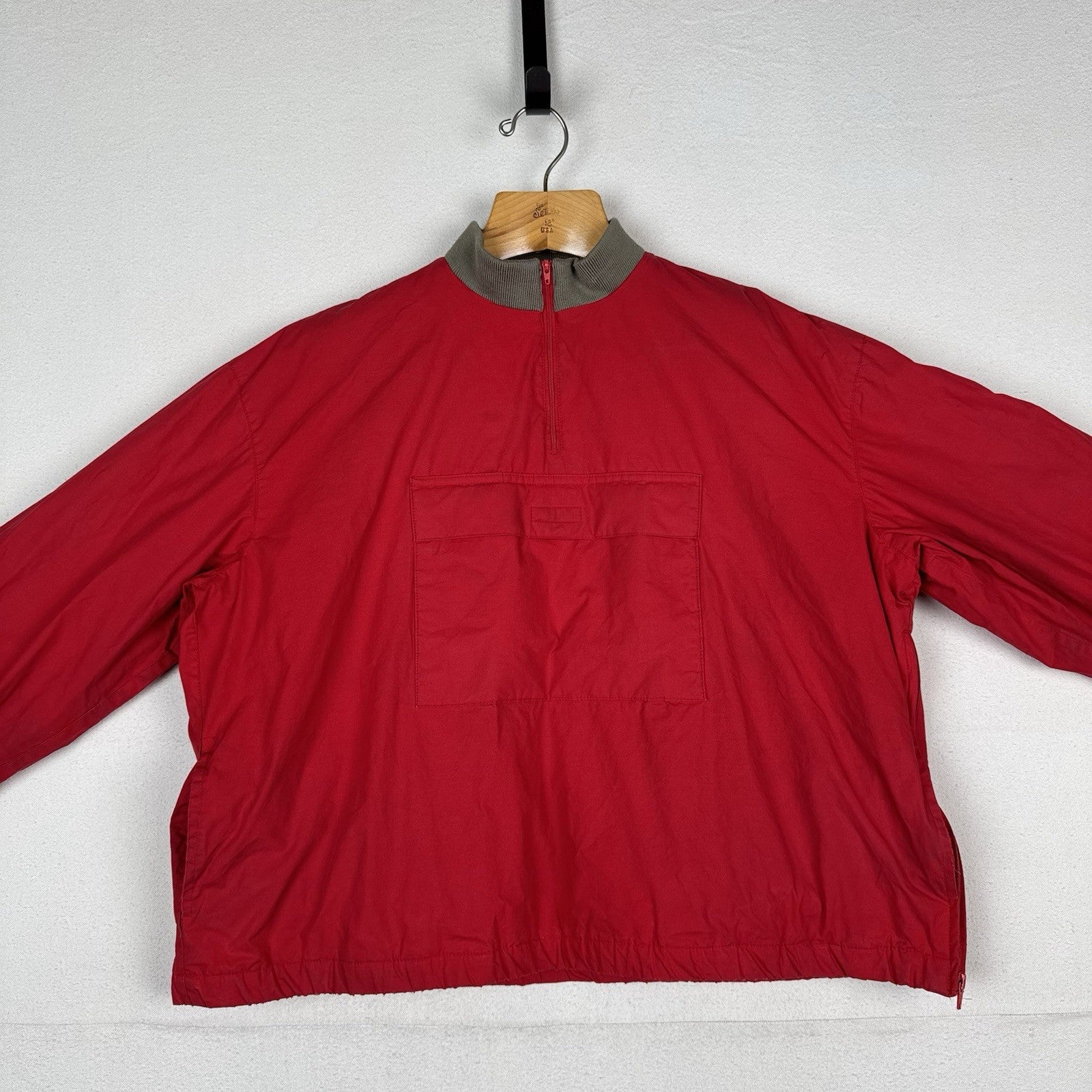 Vtg 90s Polo Ralph Lauren Men's XL Red Down Pullover Puffer Jacket *Distressed