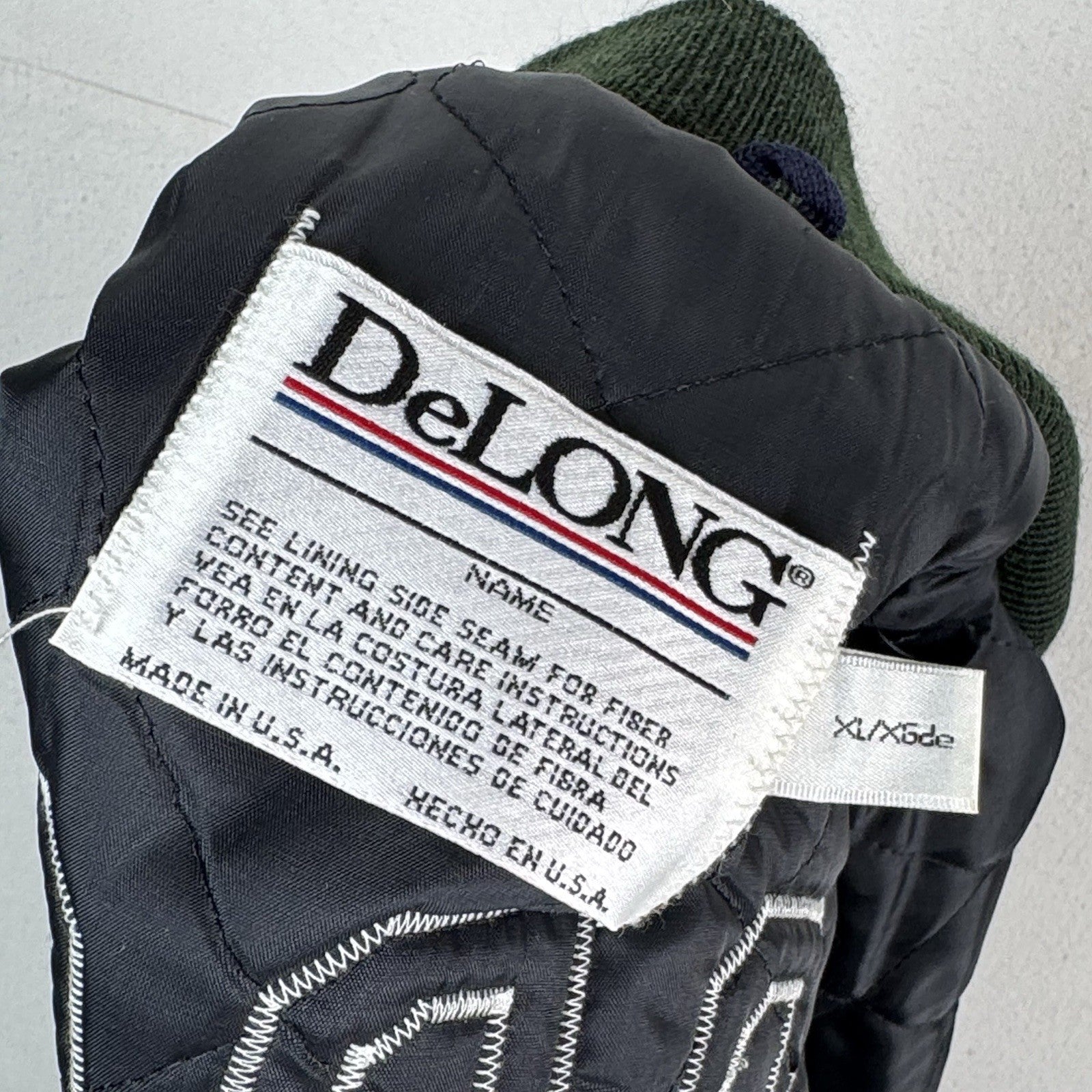 DeLong Wool Varsity Coat Jacket Mens XL Nordonia Green Made In USA