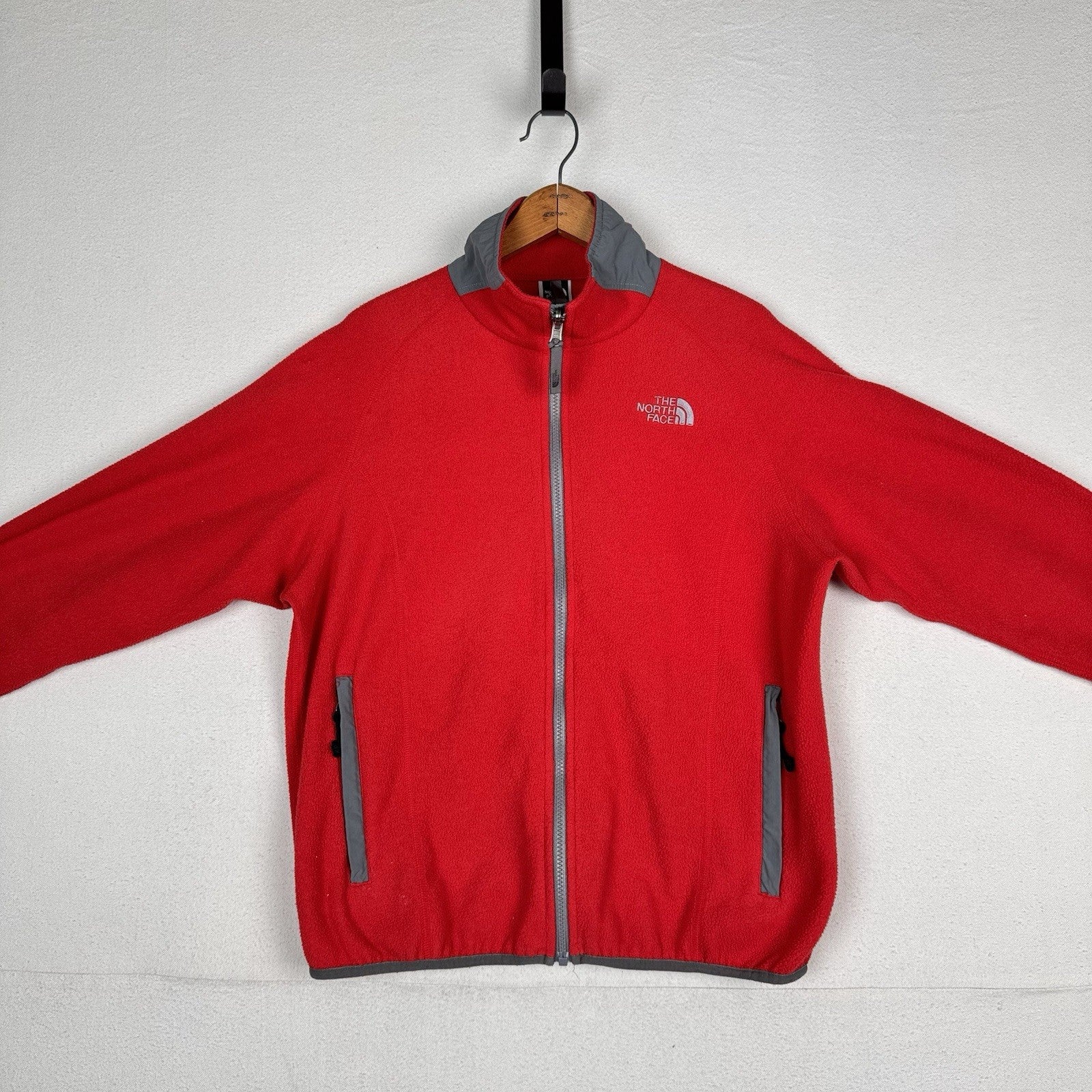 Vintage 90’s The North Face Mens Red Gray Polartec Fleece Jacket Zip Up Large 44