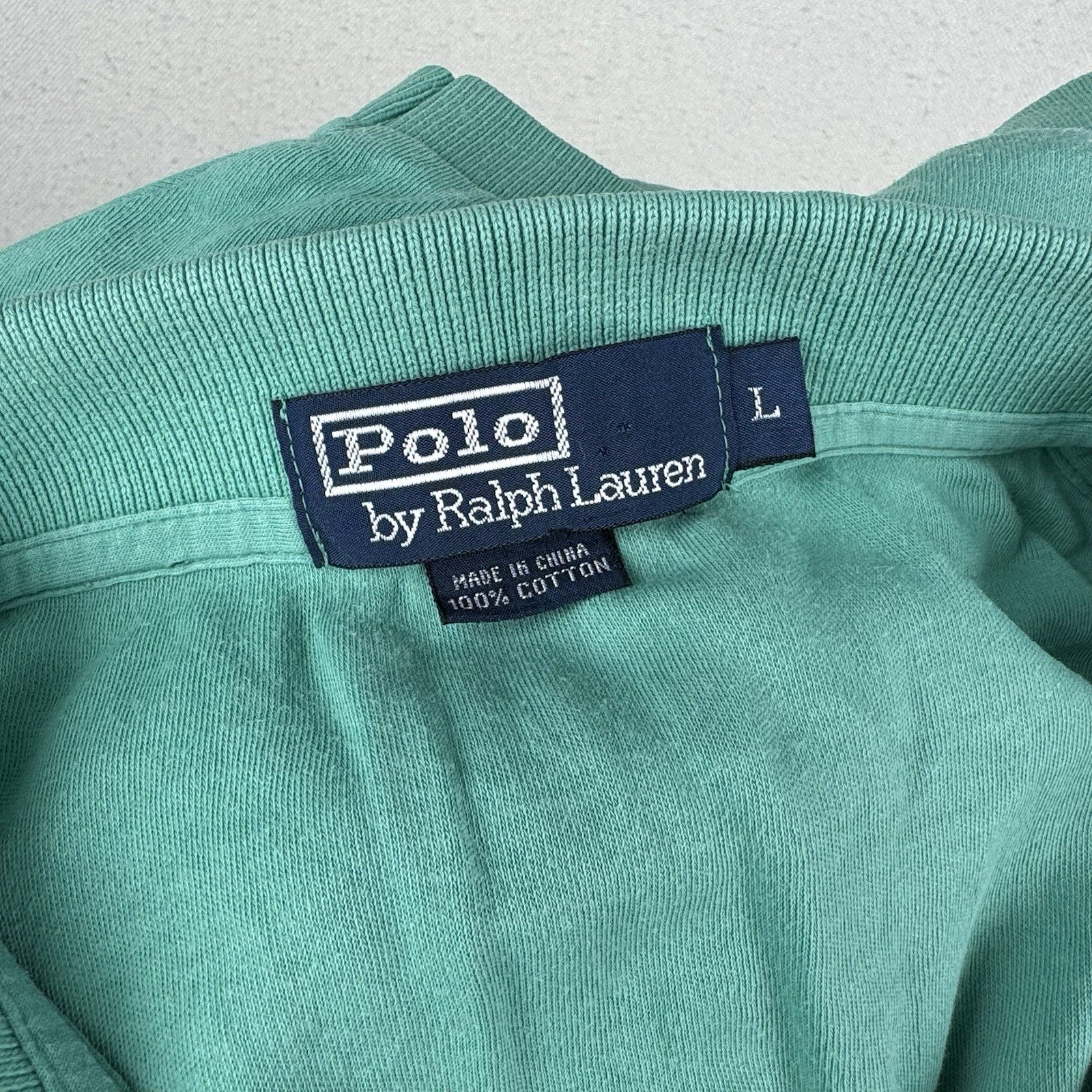 Vintage Polo Ralph Lauren Polo Shirt Mens Large L Teal Green Short Sleeve