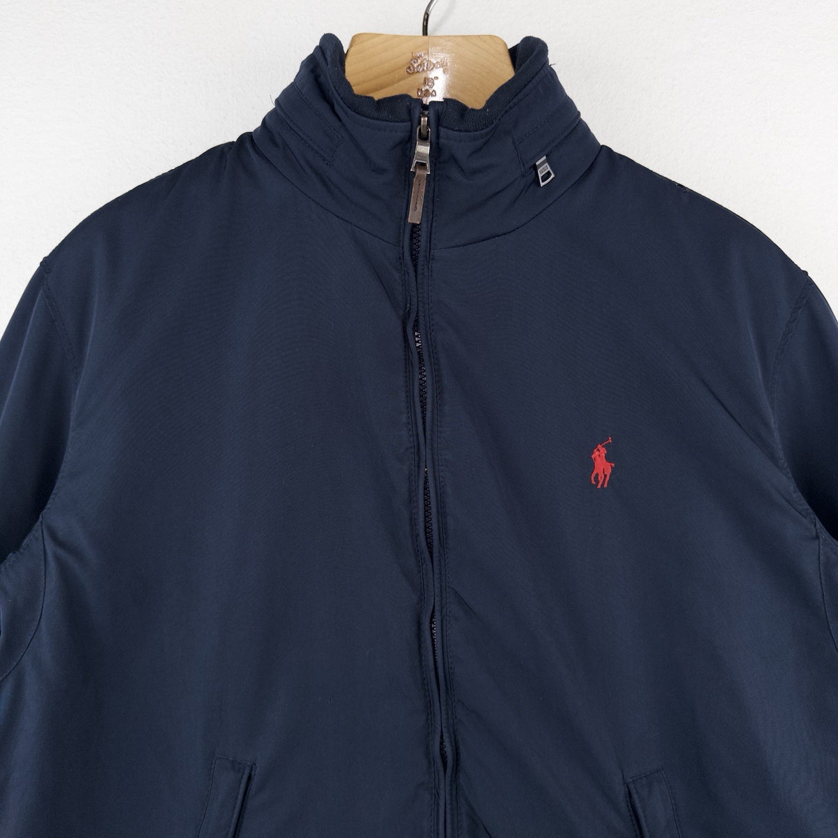 Polo By Ralph Lauren Men’s M Fleece Lined Hooded Nylon Jacket Navy Blue *Read