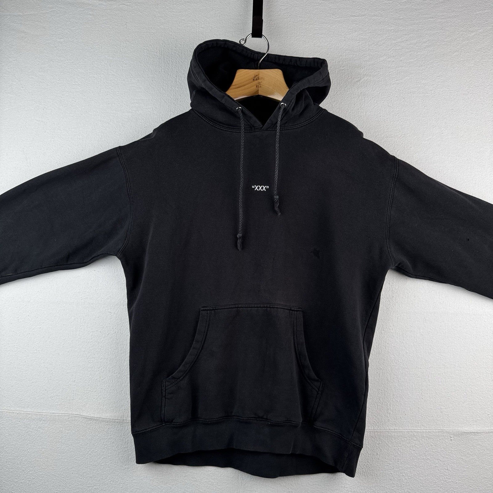 XXXTENTACION Going Down Black Hoodie Tour Concert XL Embroidered *Distressed