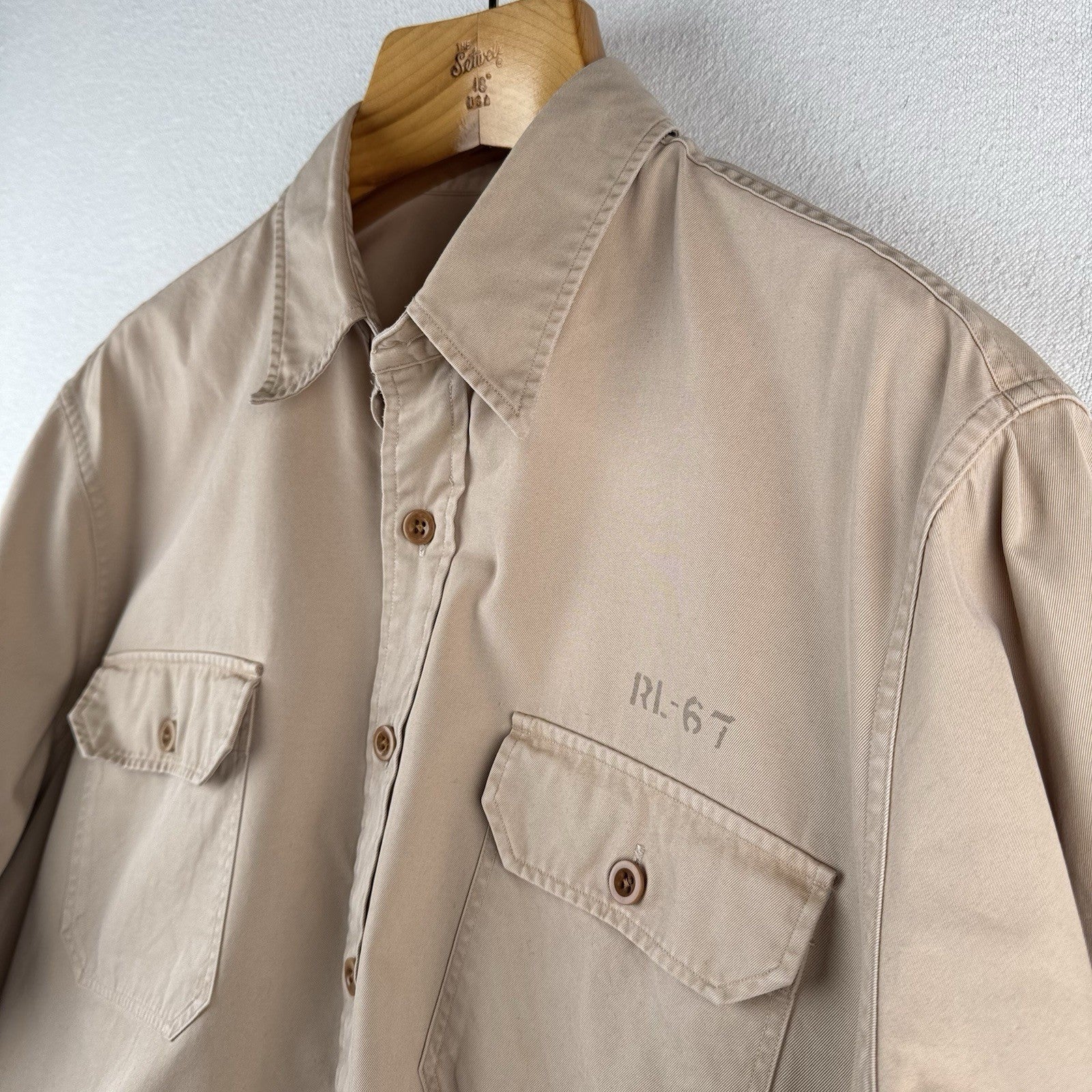 Polo Ralph Lauren Hawaiian Naval Base Military Button Down Shirt Mens XL Stencil