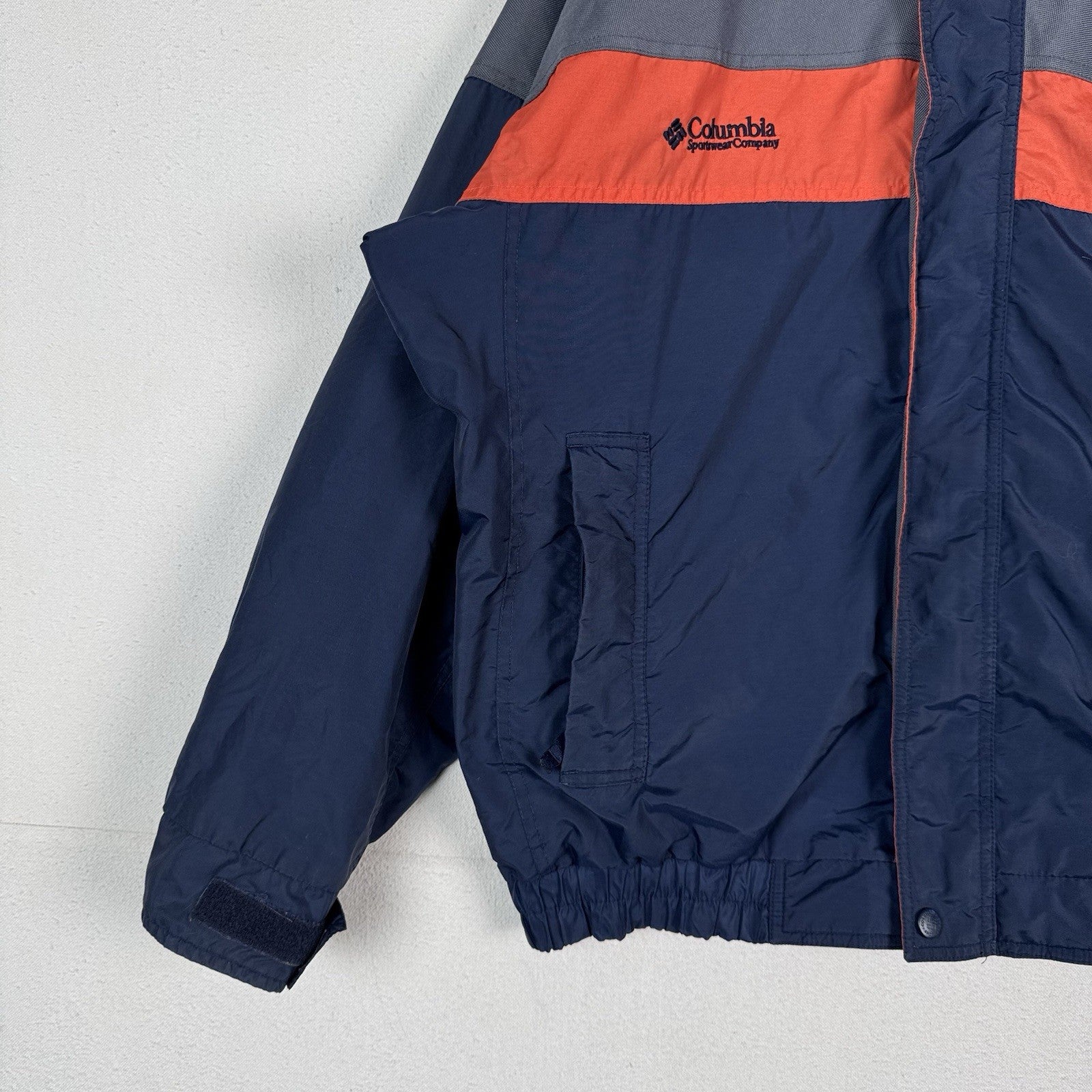 Vtg 90’s Columbia Bugaboo Jacket Men’s M Full Zip Blue Gray Orange *Shell Only
