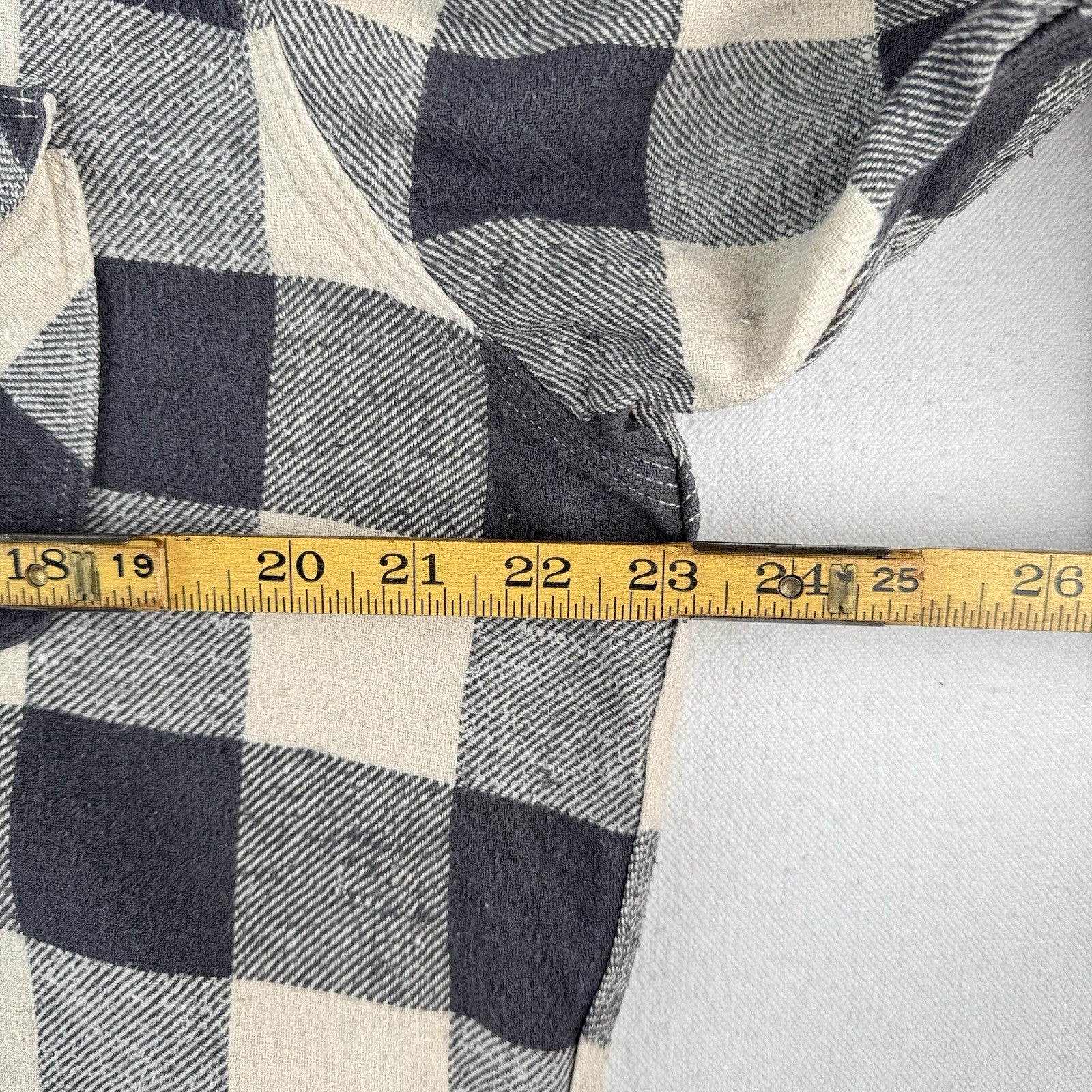 Polo Ralph Lauren Flannel Work Shirt Mens Large Gray Buffalo Check Twill Utility
