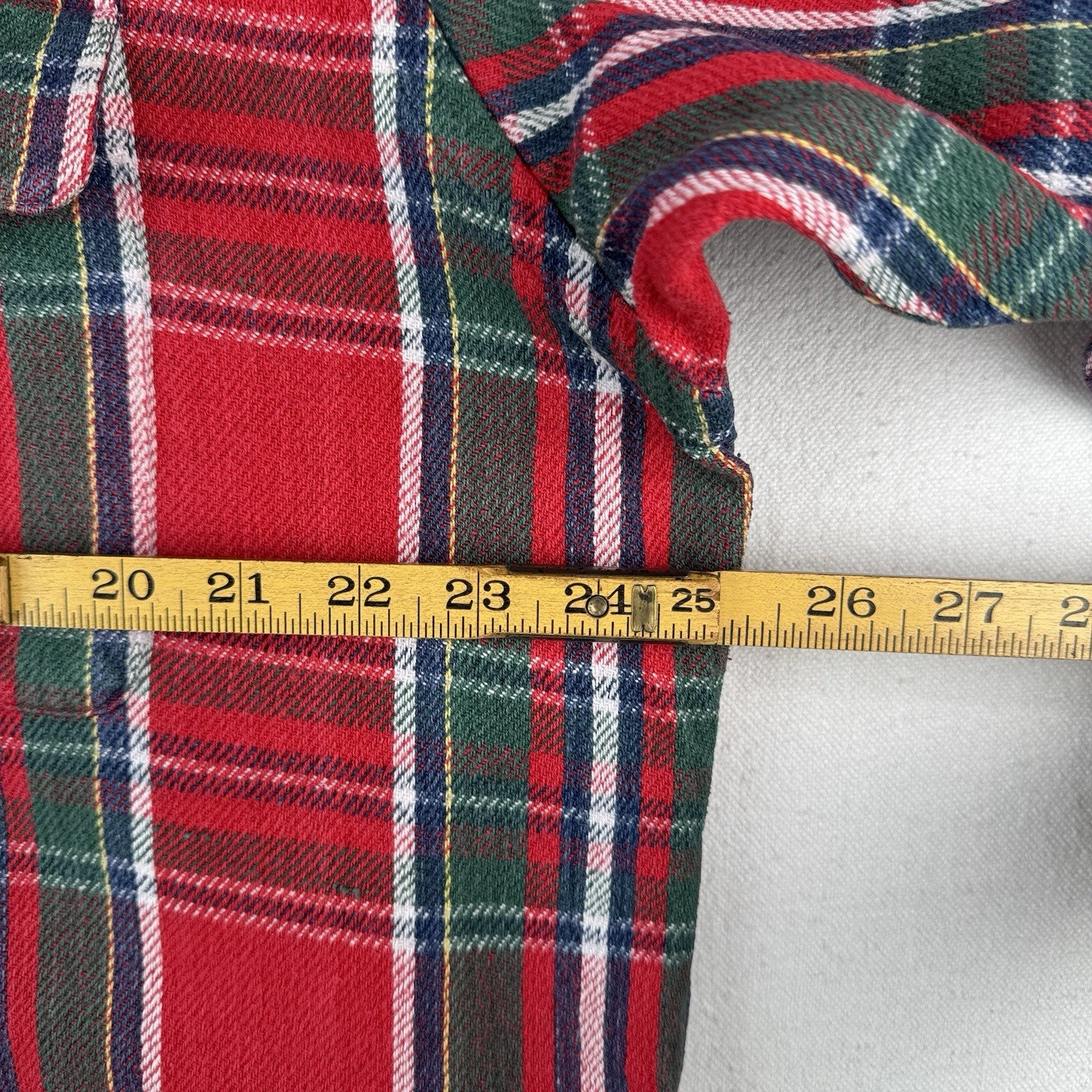 Vtg Polo Ralph Lauren Lowell Sport Red Green Button Up Heavy Flannel Shirt Large