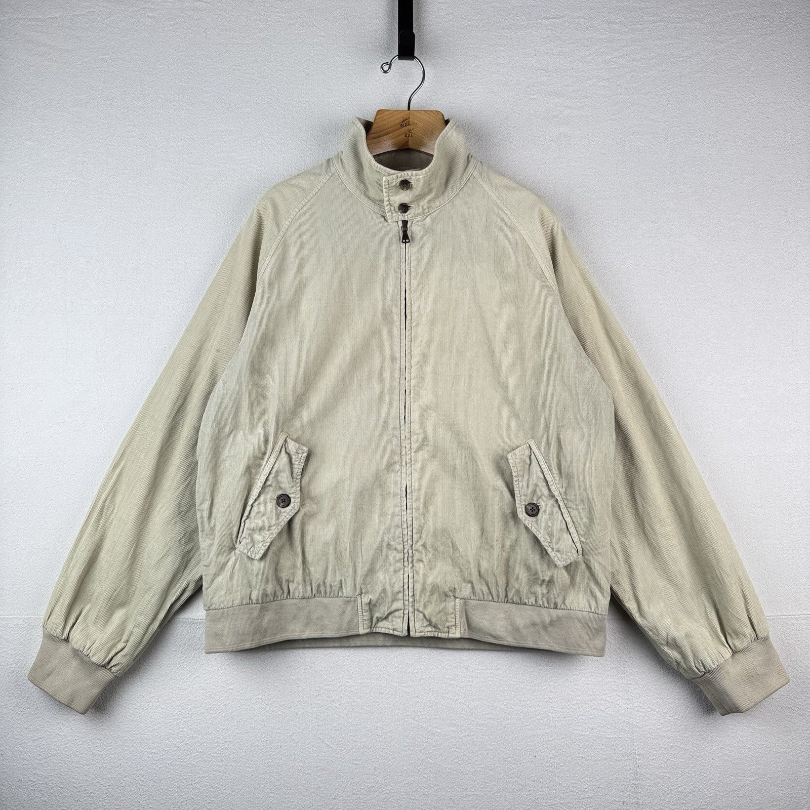Vtg Ralph Lauren Polo Jeans Co Men’s L Harrington Corduroy Zip Bomber Jacket