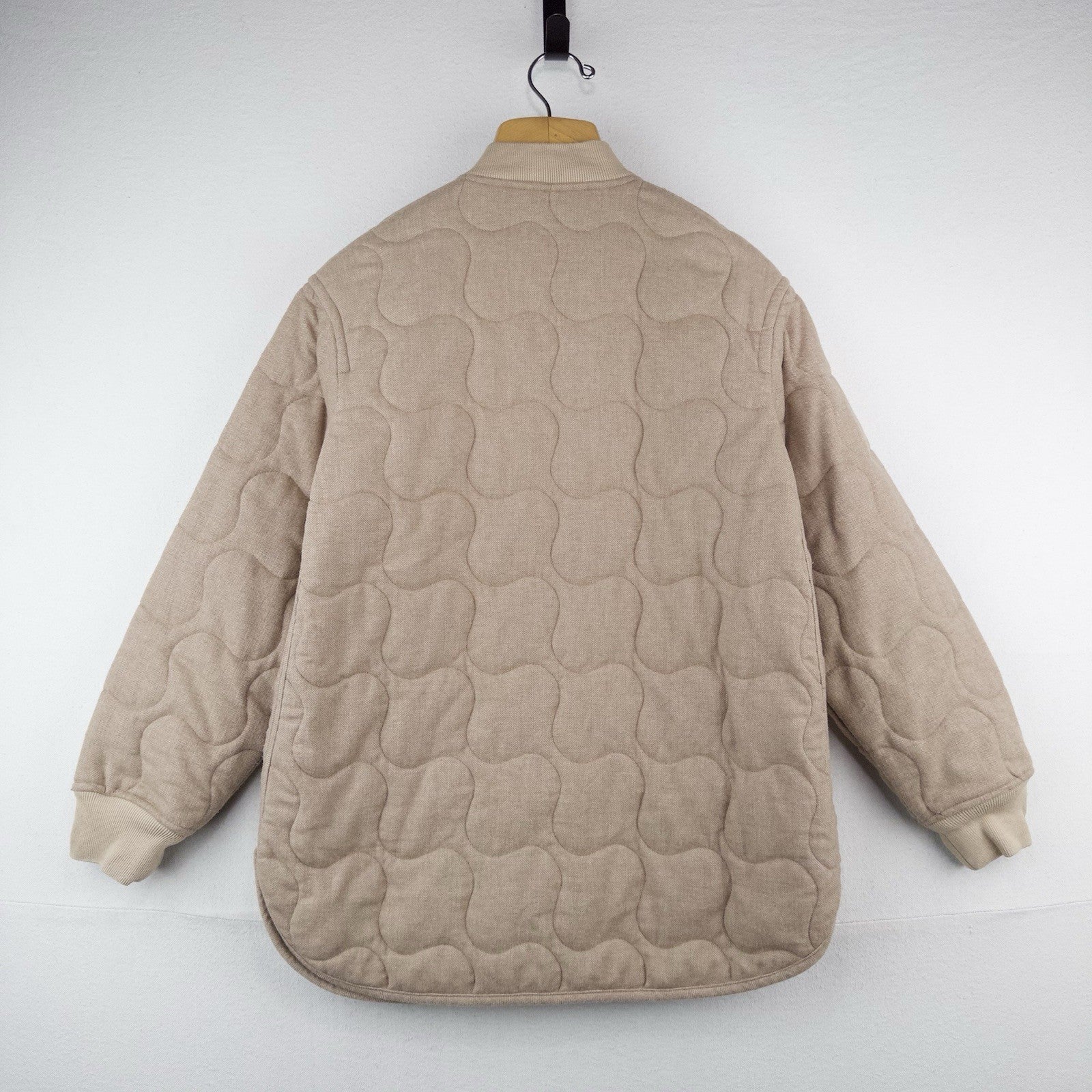 Madewell Quilted Oversized Wool Bomber Jacket Women’s Small Beige
