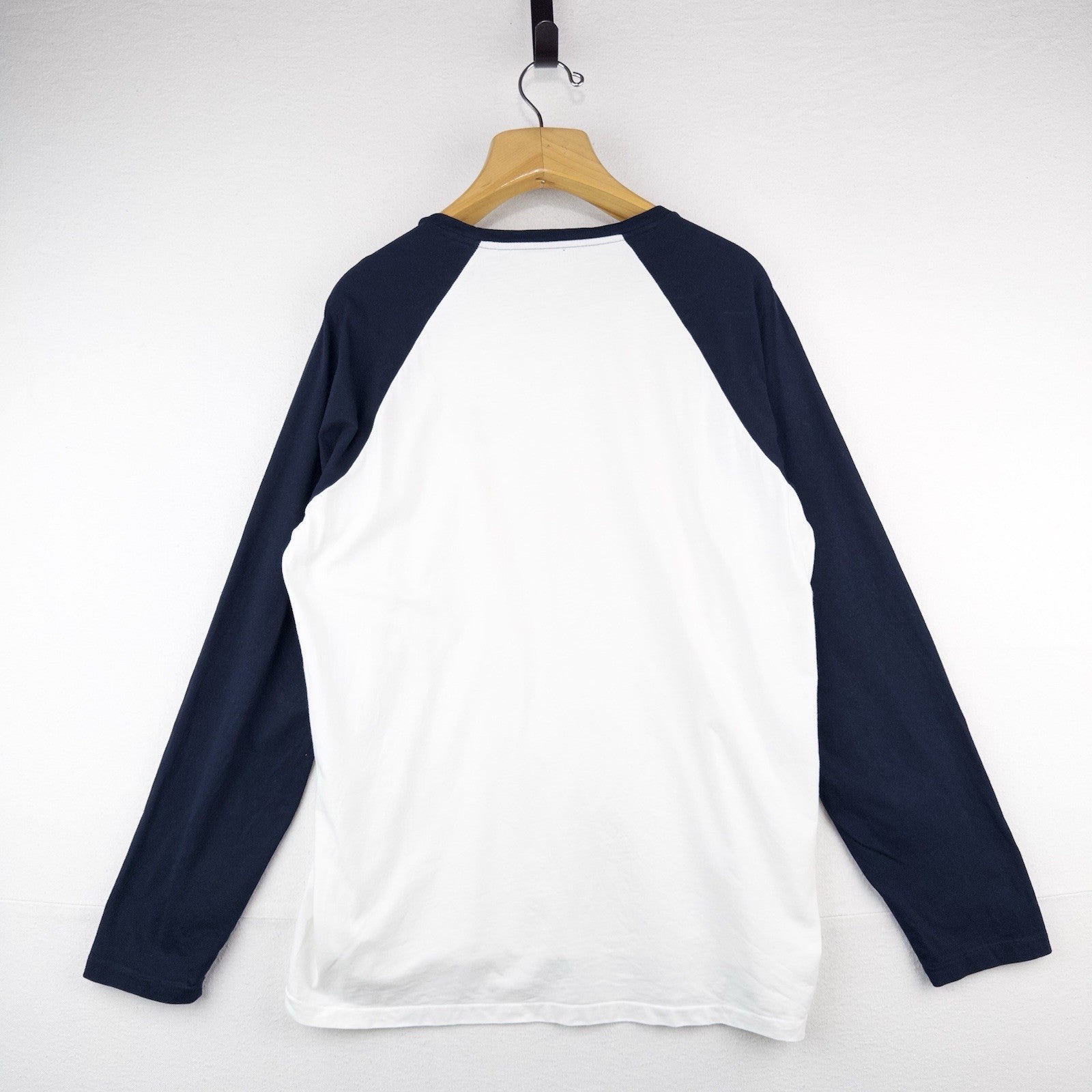 Polo Ralph Lauren Baseball T-Shirt Chest Logo Long Sleeve Mens XL Blue White