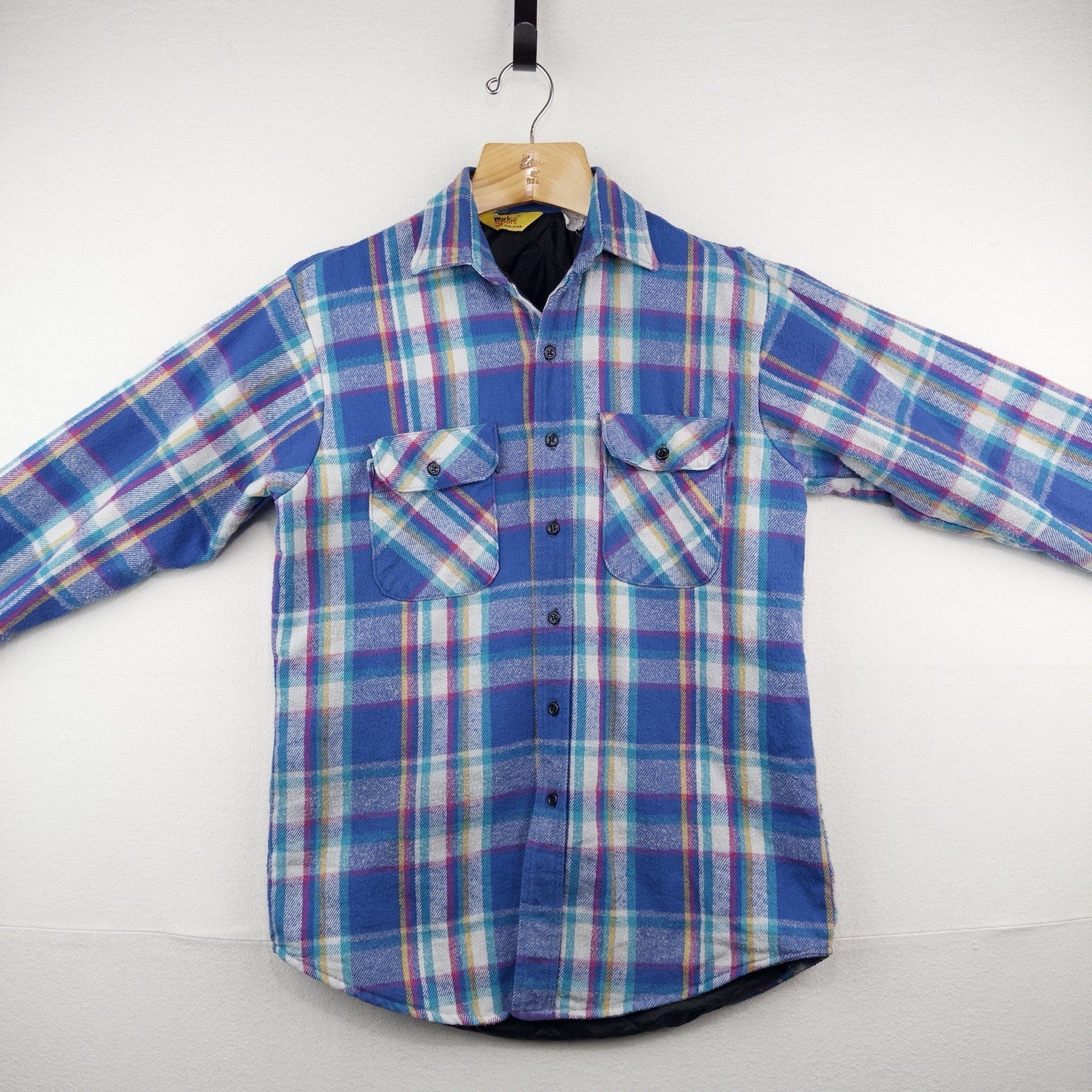 80’s Vtg Work N Sport Men’s M Heavyweight Insulated Plaid Flannel Shirt