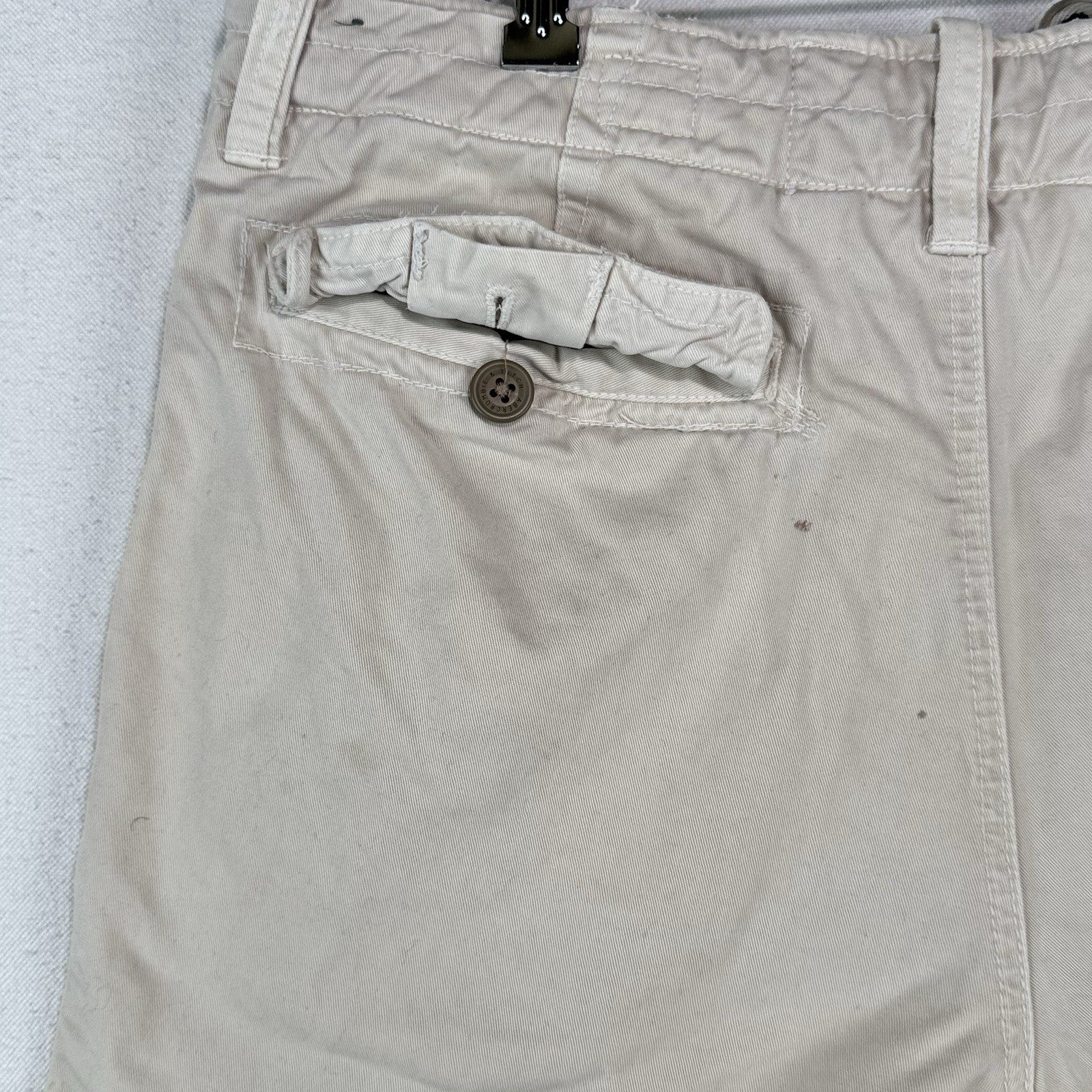 Abercrombie & Fitch A&F Men’s 34x10 Cargo Shorts Heavy Cotton Cream *Read