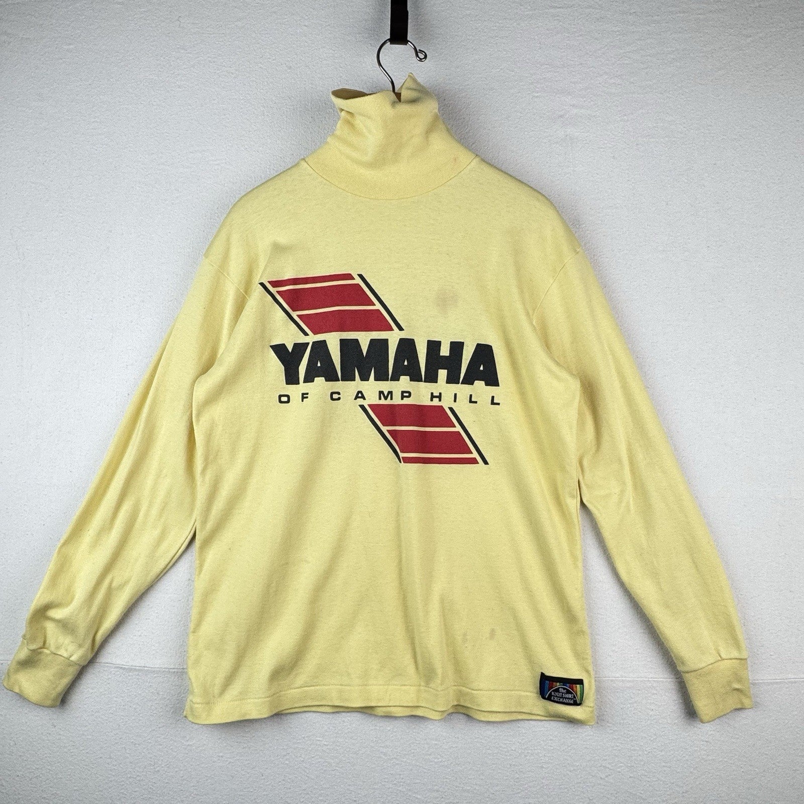 90’s Vintage Yamaha Of Camp Hill Yellow Turtleneck Unisex XL *Distressed