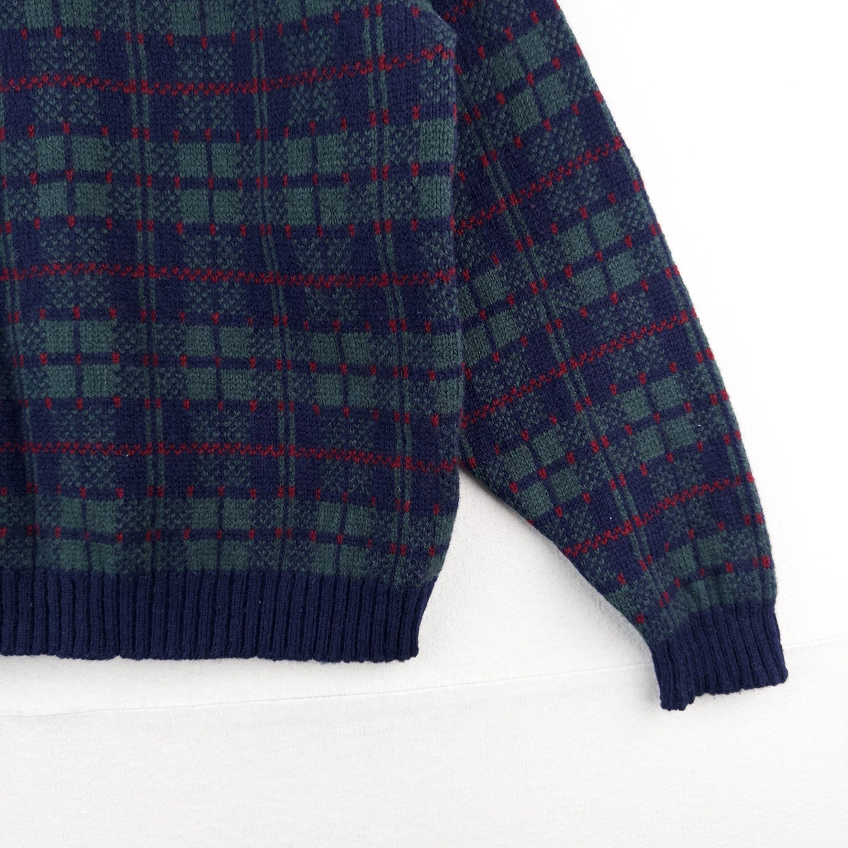 90’s Lands End Tartan Plaid Shetland Wool Cardigan Women’s Large Scotland