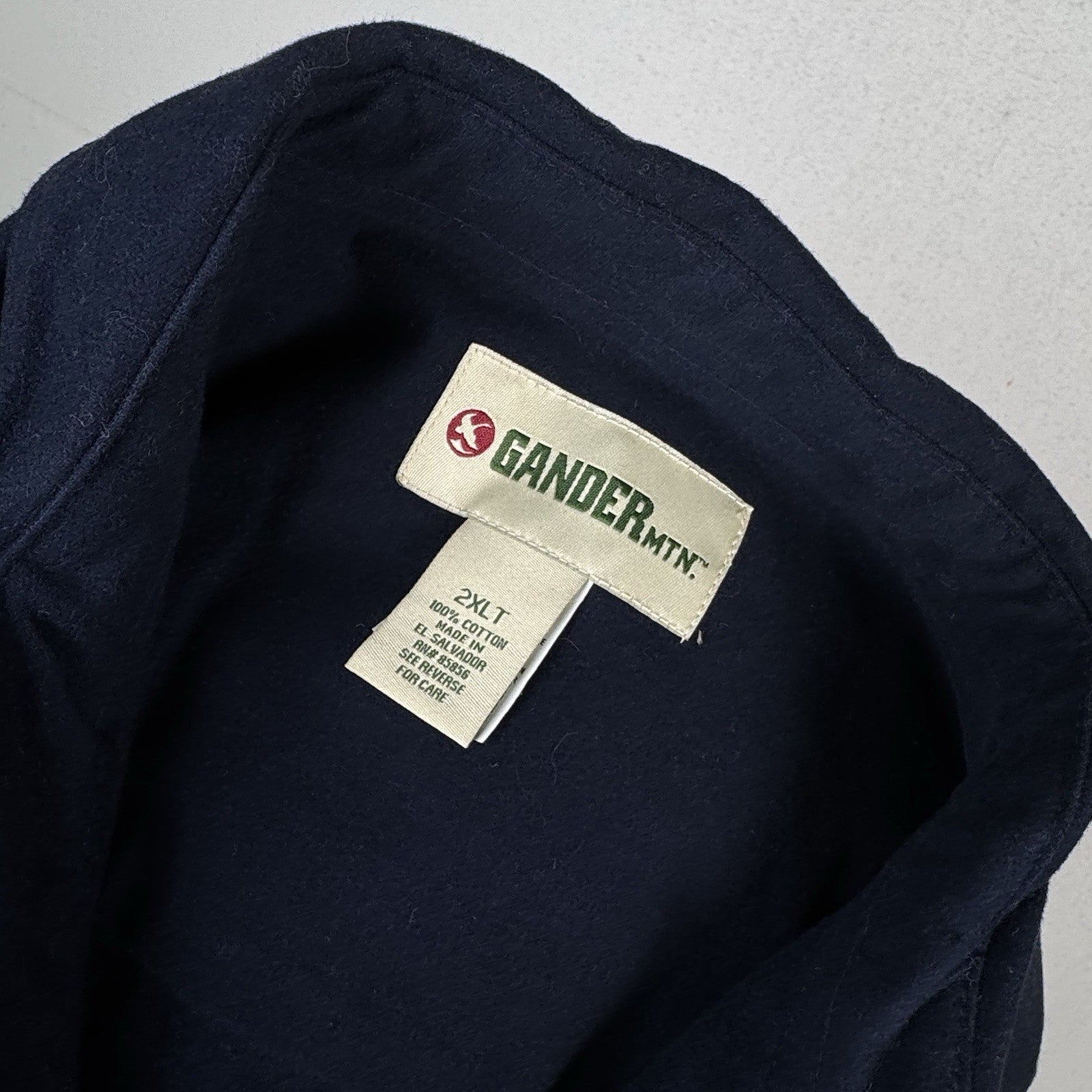 Gander Mountain Flannel Shirt Men’s Chamois Heavyweight Navy Blue 2XLT Tall