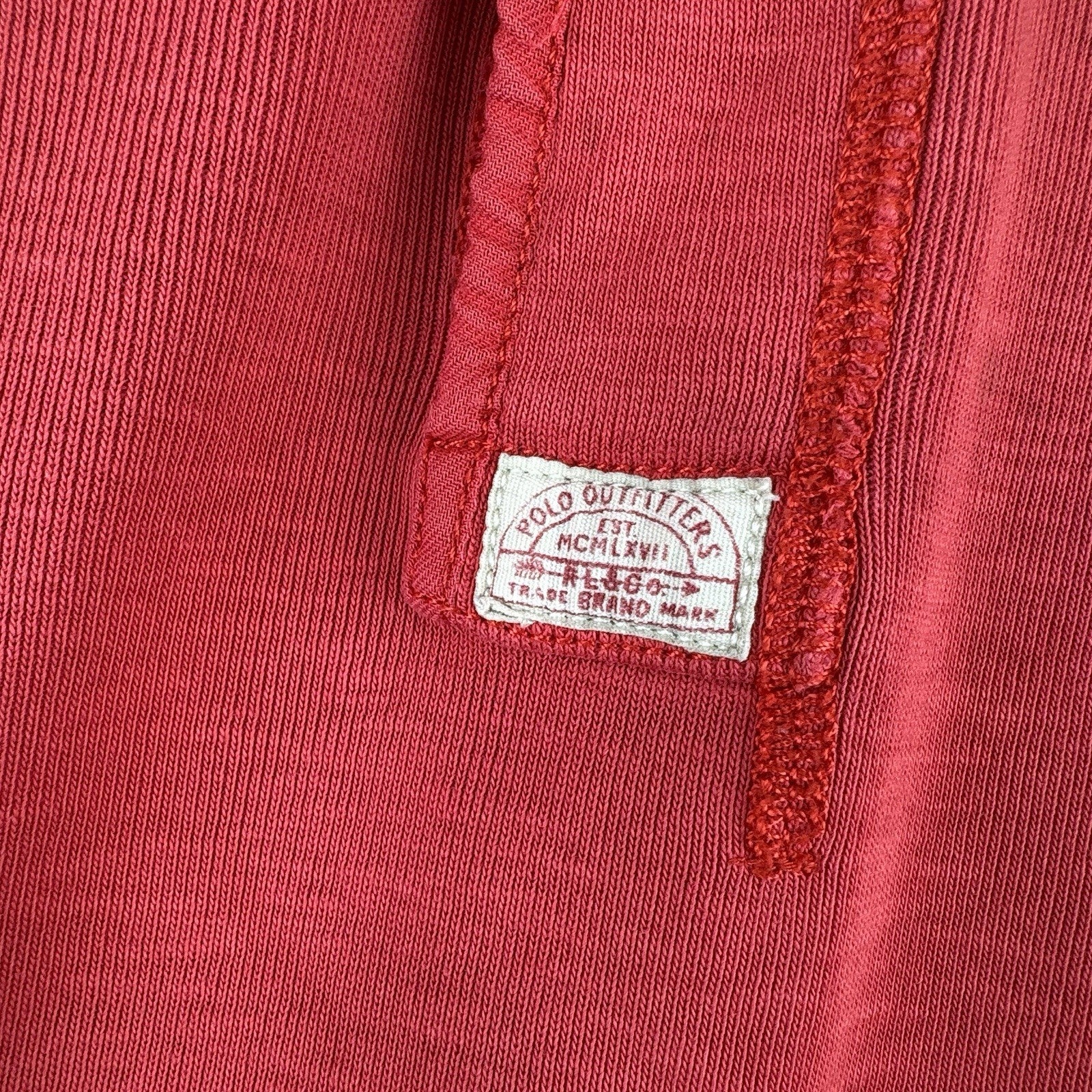 Vintage Polo Outfitters Ralph Lauren Red Cotton Henley Shirt Men’s M *Read