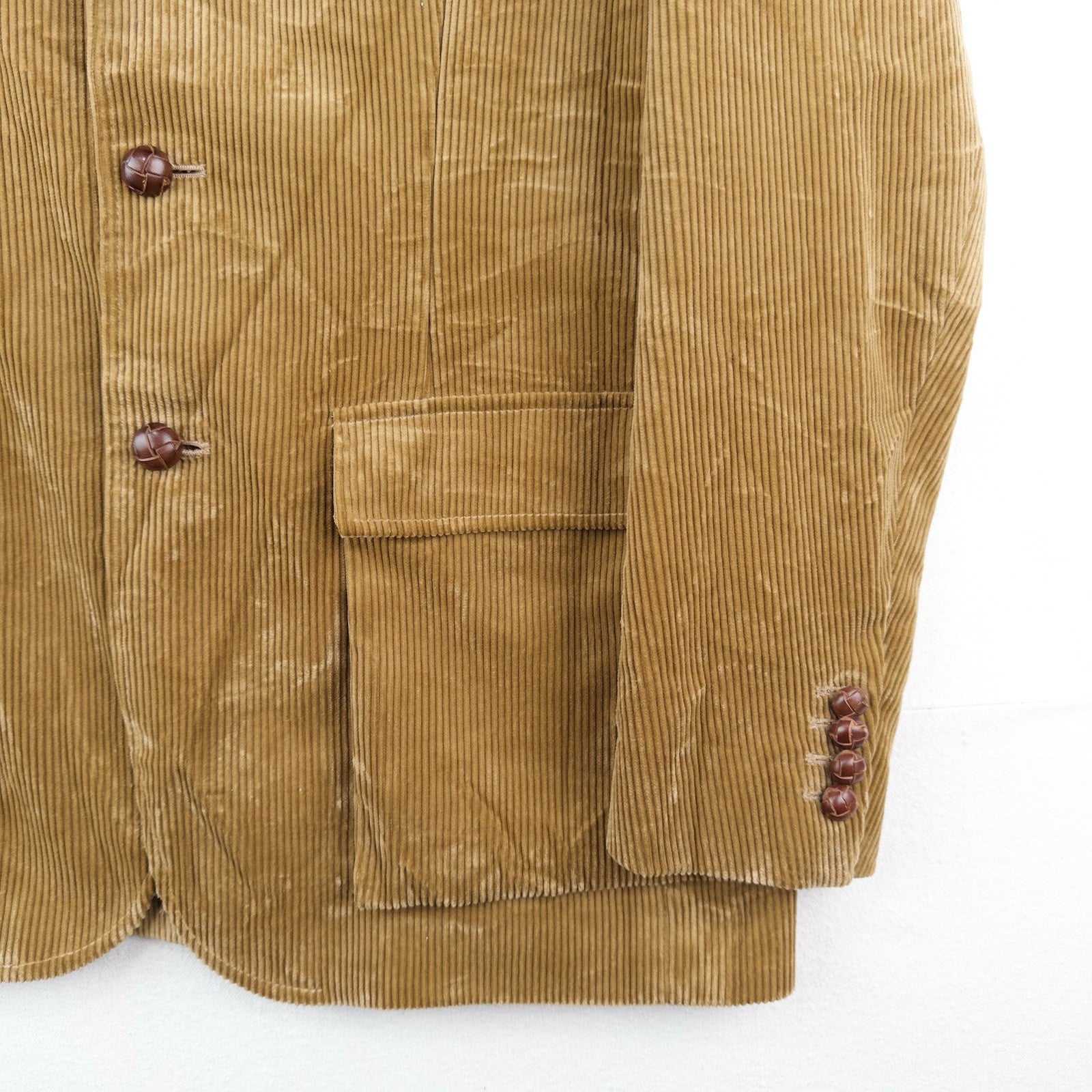 90’s Polo Ralph Lauren RL67 Corduroy Jacket Coat Blazer Tobacco Tan Men’s L (44)