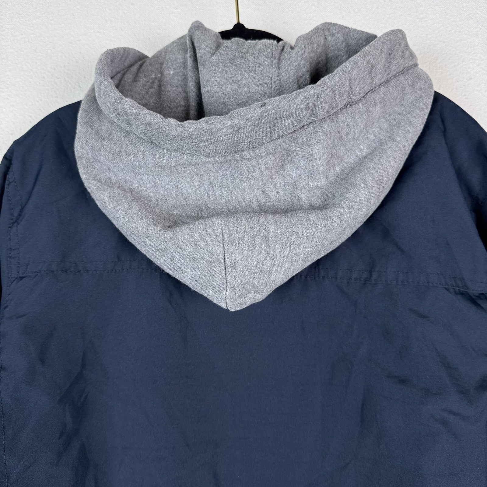 Abercrombie and Fitch Removable Hood Baseball Jacket Blue Boys Youth XL (16)