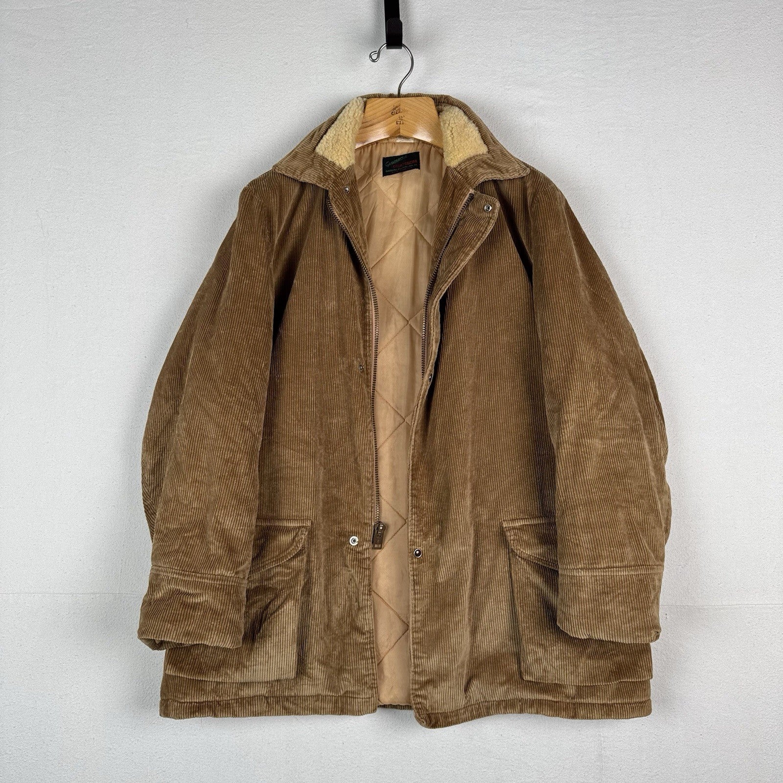 60s Marshall Co Gamemaster Mens XL Pearl Snap Corduroy Field Barn Chore Coat USA