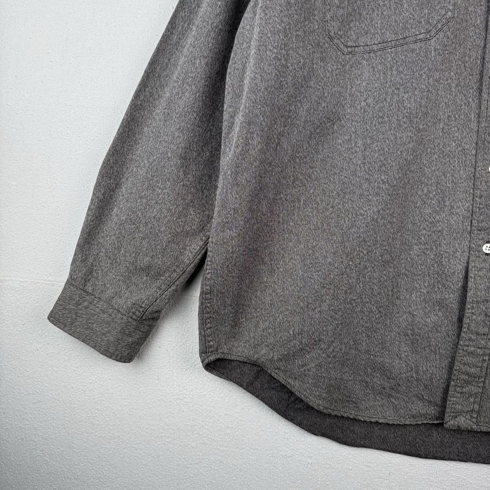 90’s Vintage Polo Ralph Lauren Men’s XL Cotton Workshirt Grey Brown