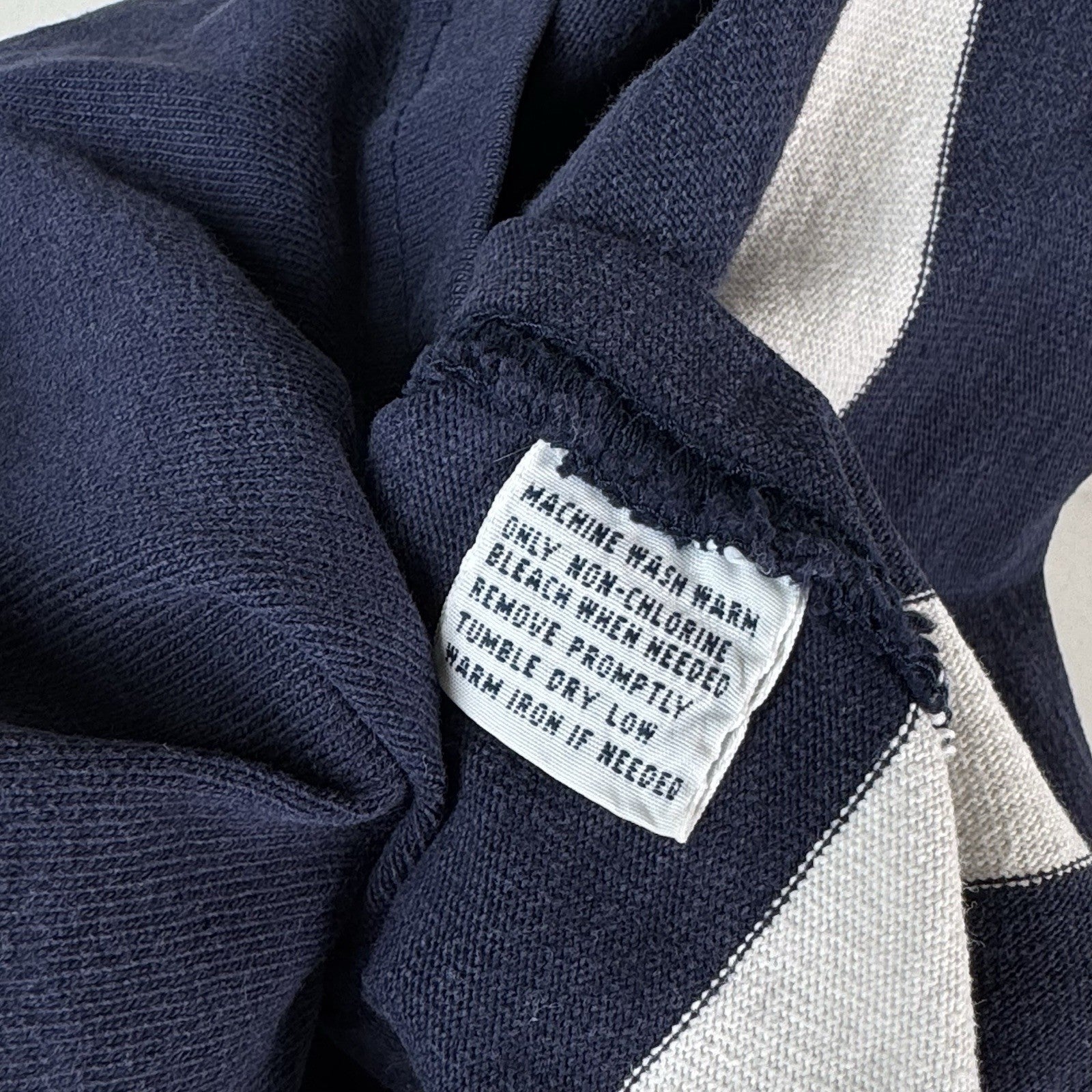 Polo Ralph Lauren Rugby Shirt 4XLB Blue White Quilted Elbow Patch *No Cuffs