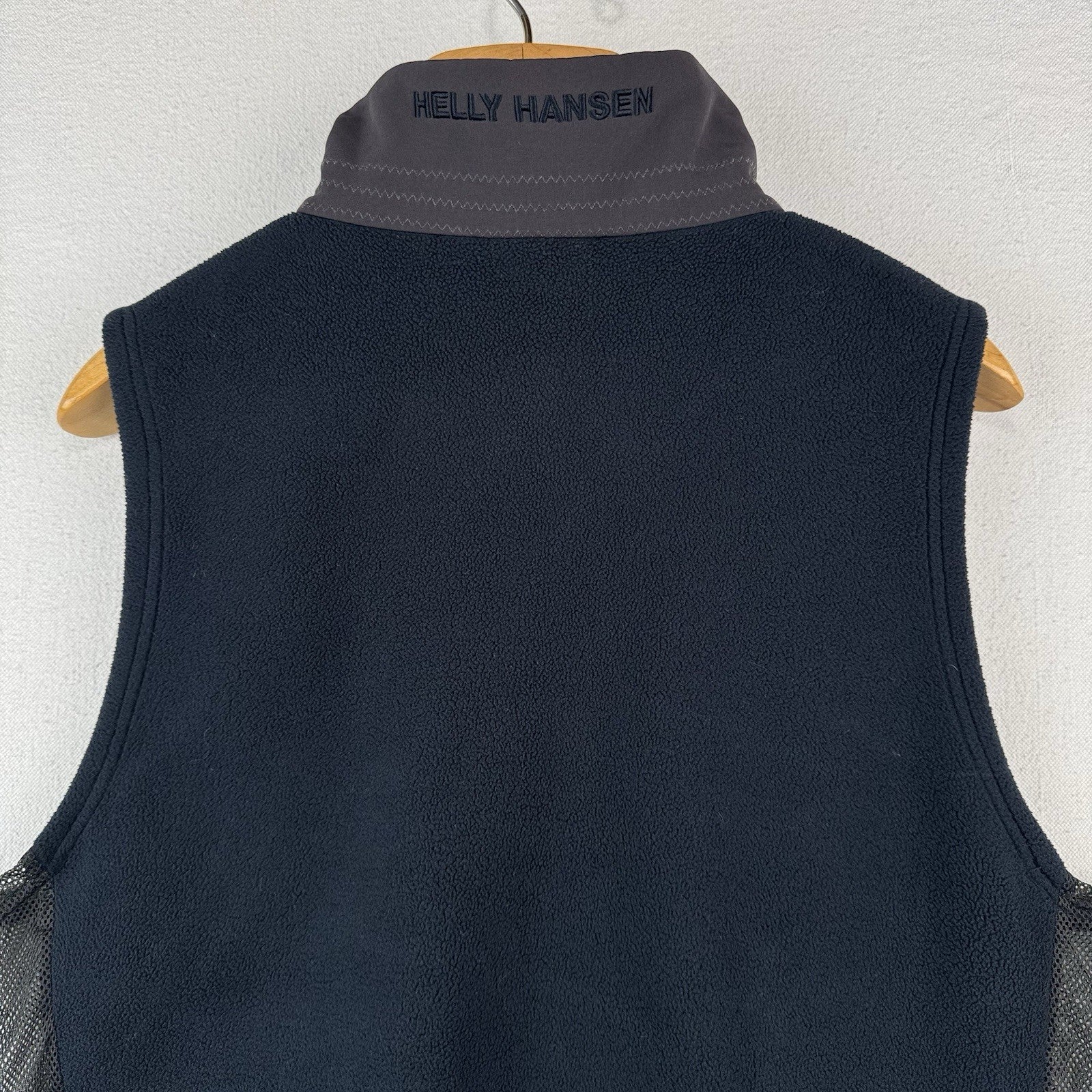 Helly Hansen Fleece Vest Men’s L Full Zip Blue Vest Embroidered Spell-out Mesh