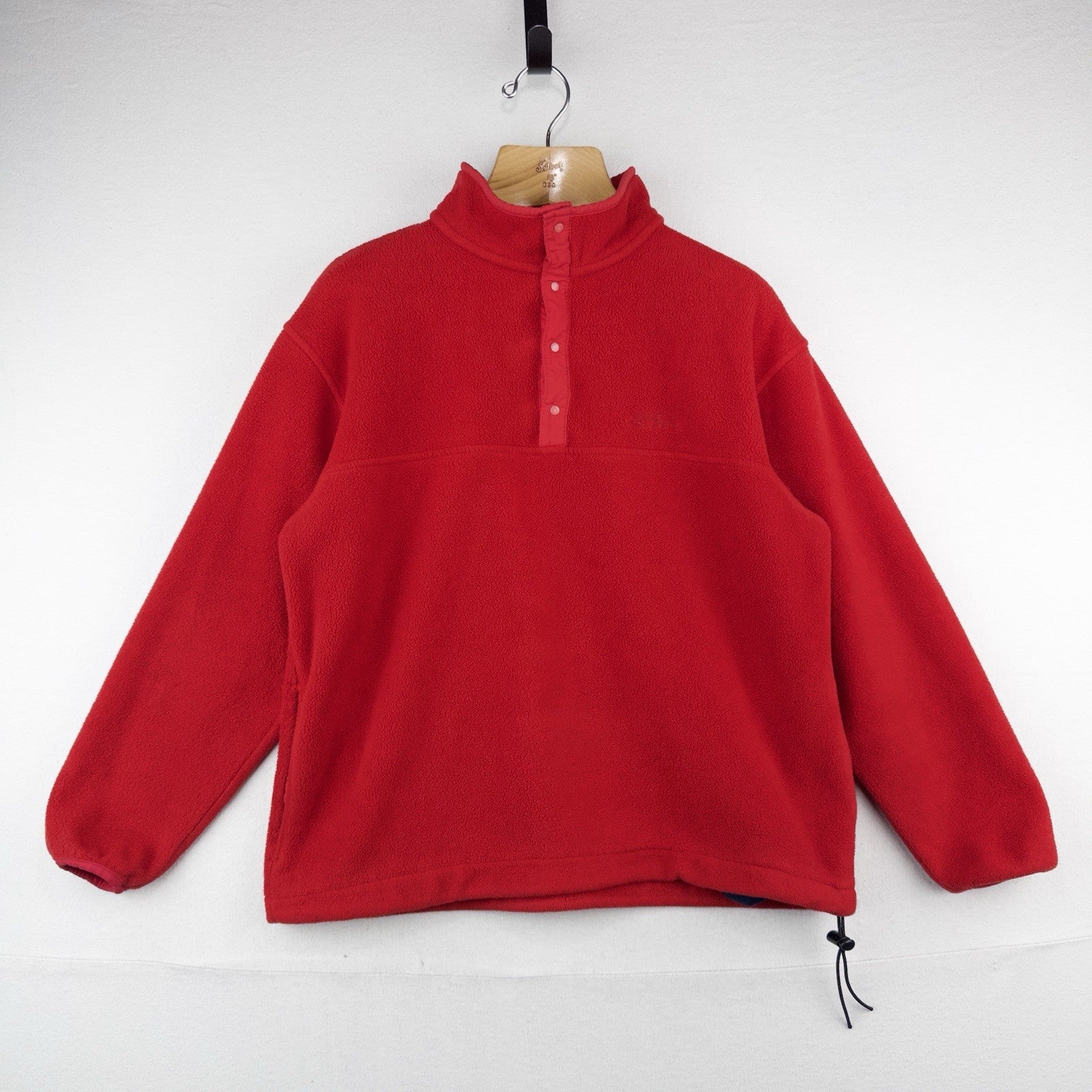 80’s Vtg LL Bean Snap Red Fleece Cursive Logo Pullover Men’s Medium (44) USA